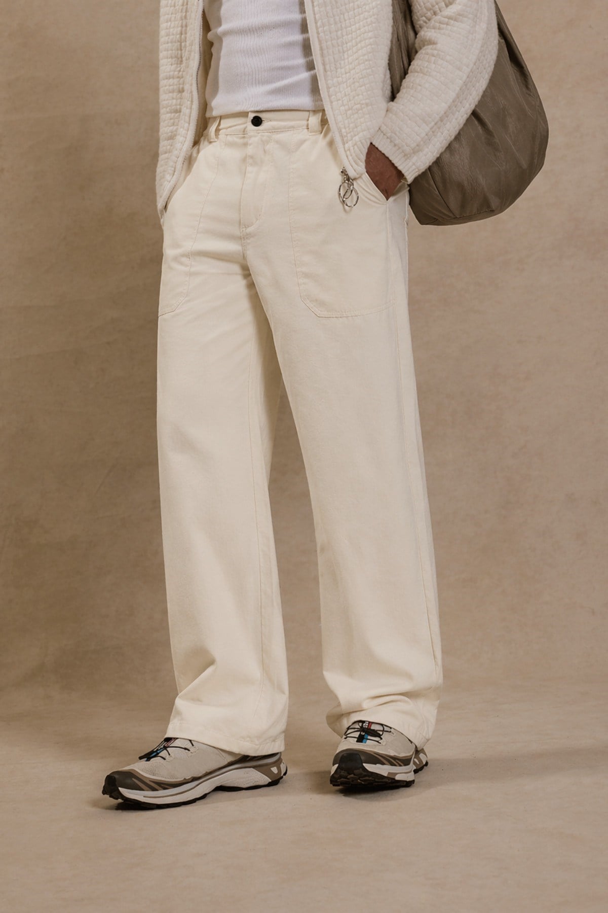 Tarz CoolPantolonJ19-BGY-01-Bej-36Erkek Baggy Pantolon – Geniş Paça Rahat Kesim Günlük Stil