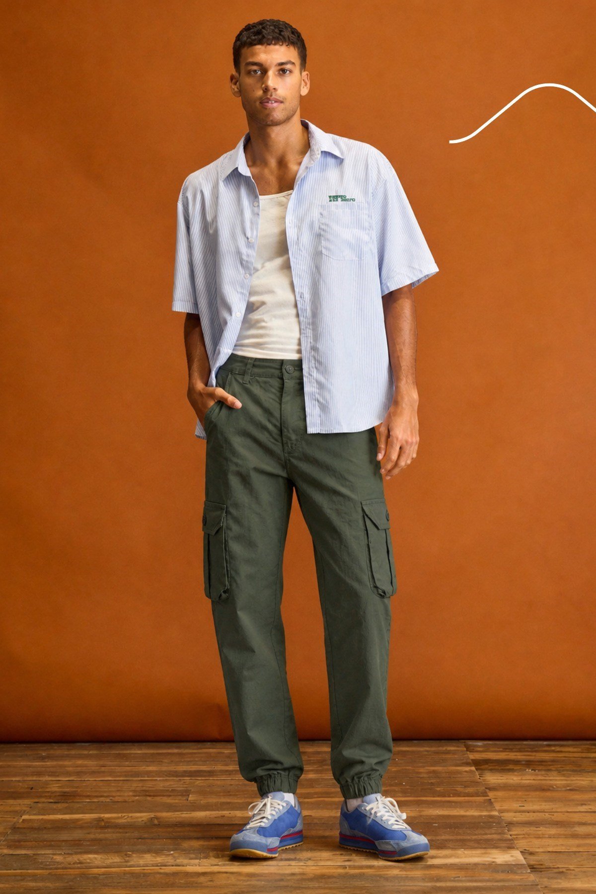 Tarz CoolPantolonYMTCPT001-Haki-29Erkek Slim Fit Körüklü Jogger Paçası Lastikli Pantolon