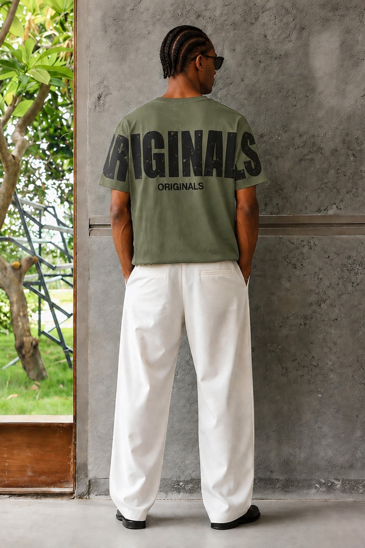 Tarz CoolT-shirtERKORGNLSTST01-Haki-MOriginals Baskılı Oversize Erkek Tişört – Süprem %100 Cotton