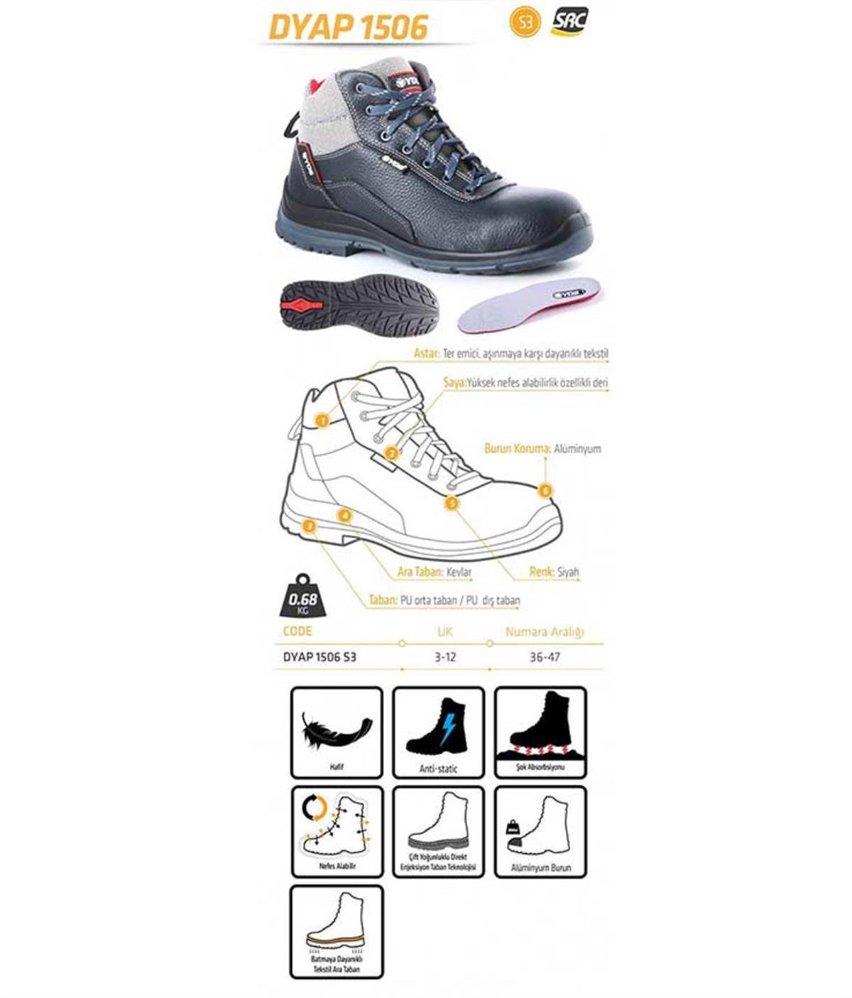 DYAP 1506 S3 -SİYAH