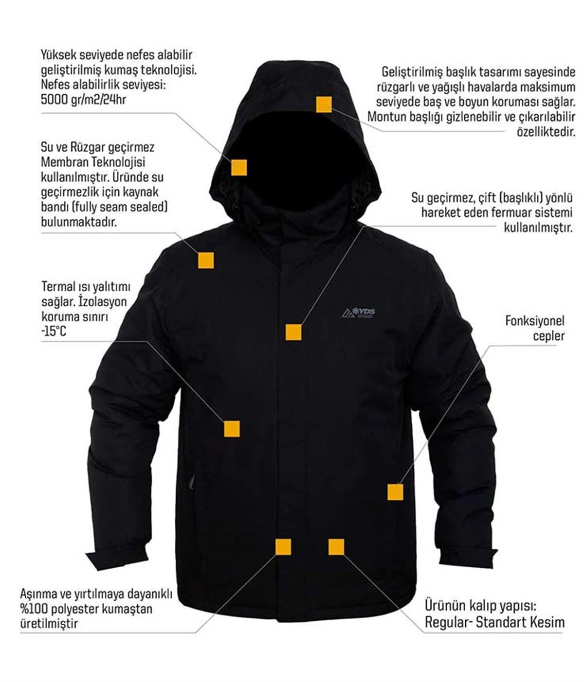 YDS BLACK LOGAN MONT -SİYAH