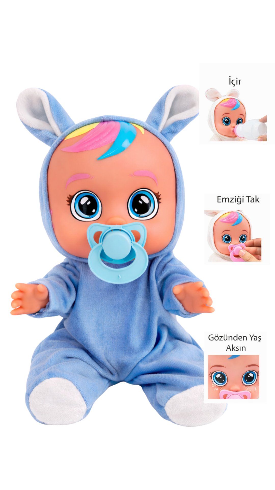 Ağlayan ve Konuşan Et Bebek Açık Mavi