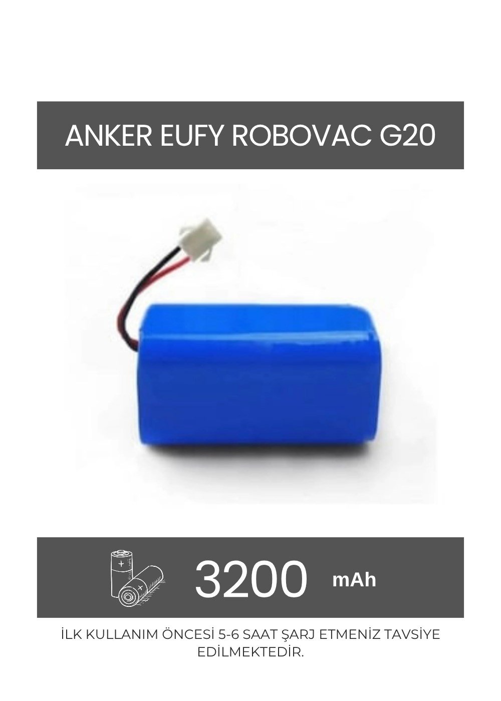 Anker Eufy Robovac G20 Robot Süpürge Uyumlu 3200 mAh Batarya - Muadil Ürün