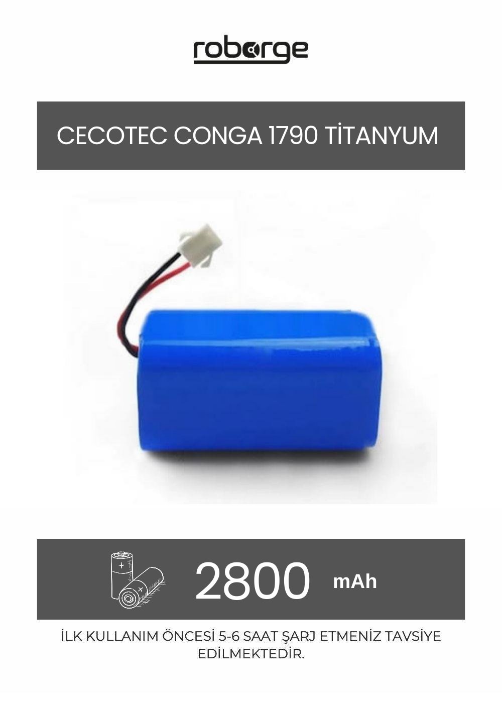 Cecotec Conga 1790 Titanyum Robot Süpürge Uyumlu Batarya 2800 mAh - Muadil Ürün