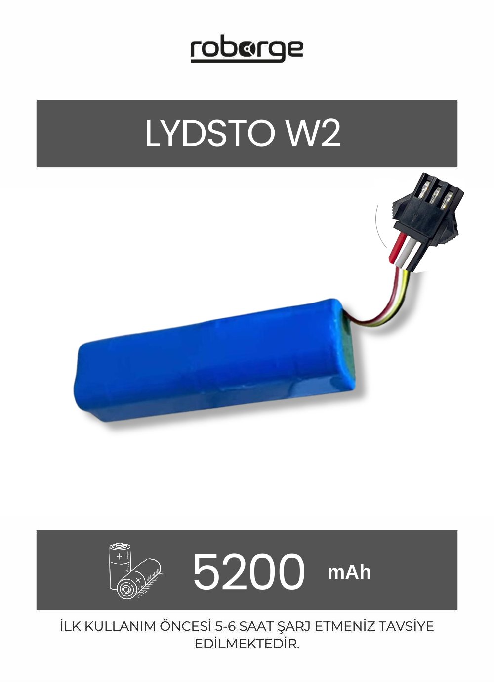 Lydsto W2 Robot Süpürge Uyumlu Batarya 5200 mAh - Muadil Ürün