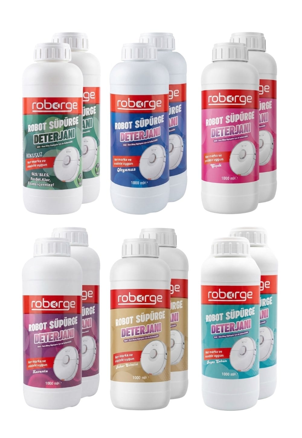 Roborge Robot Süpürge Deterjanı 12 Litre (12x1000ml)