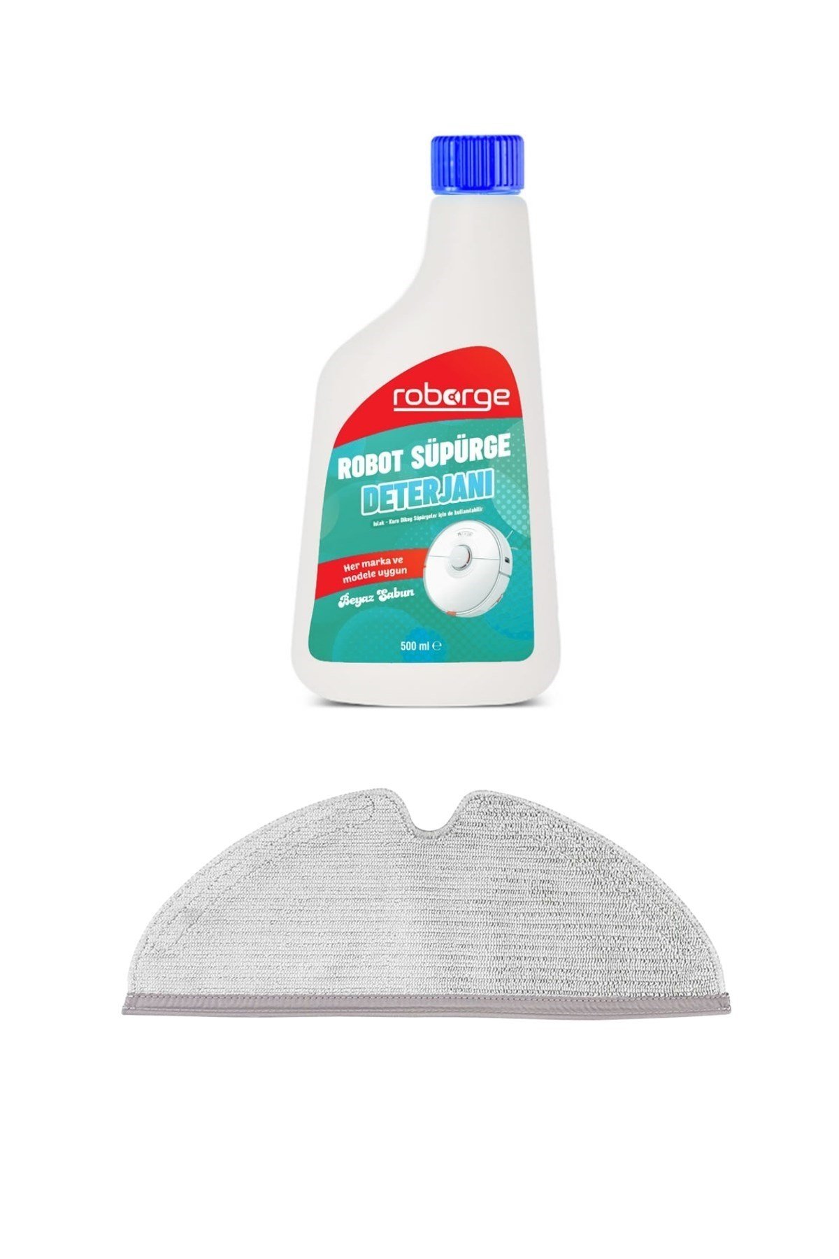Roborock S5 MAX Robot Süpürge Mop Bezi + Robot Süpürge Deterjanı - Beyaz Sabun