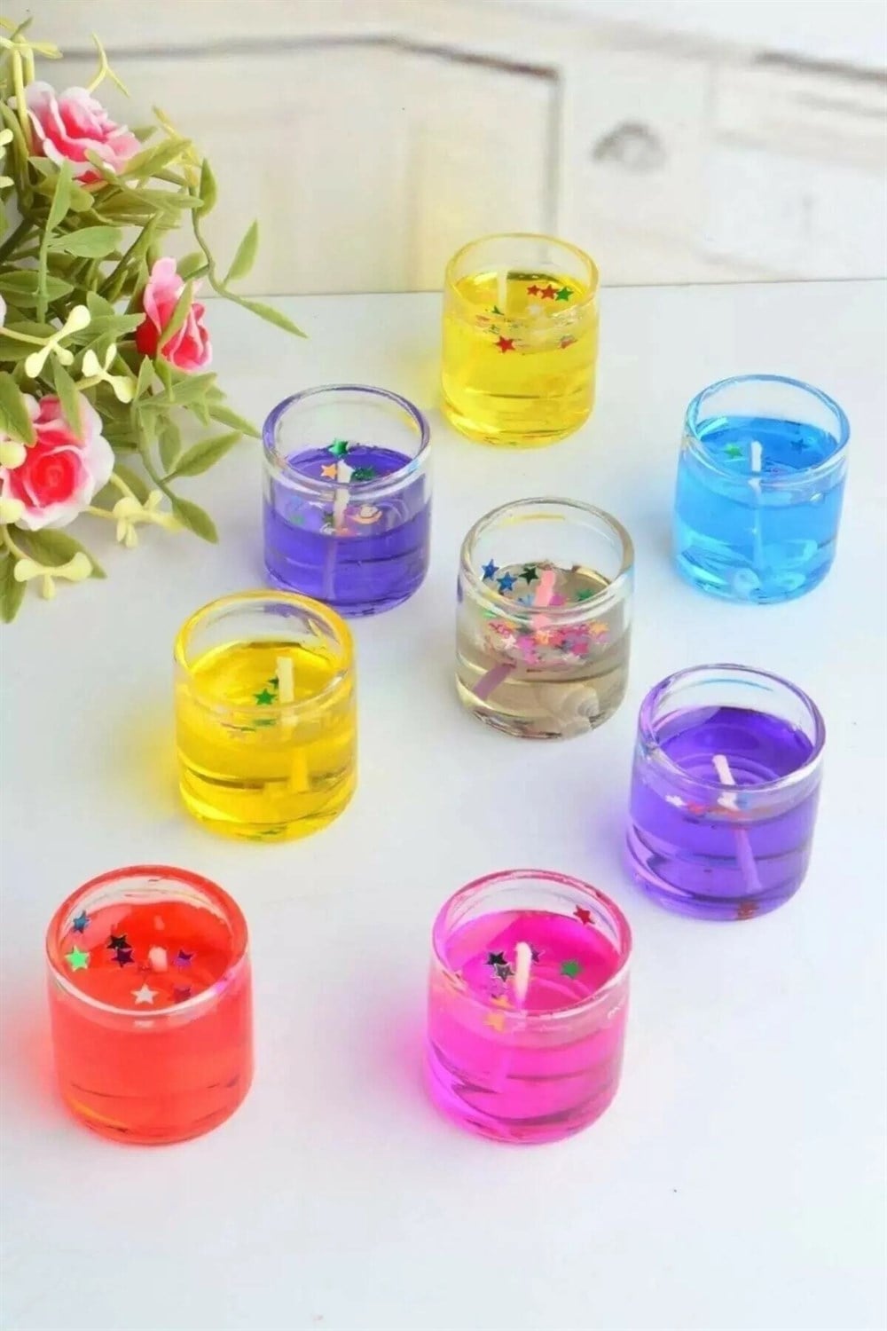 6lı Mini Jel Mum Seti