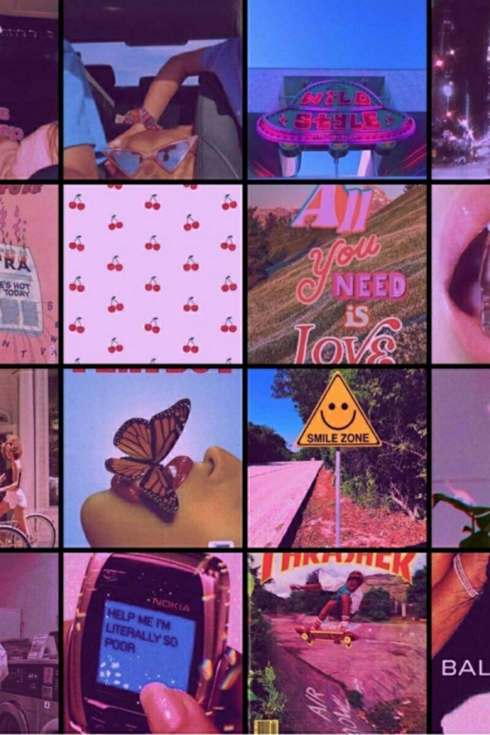 Aesthetic Pink indie 60lı Duvar Posteri Seti