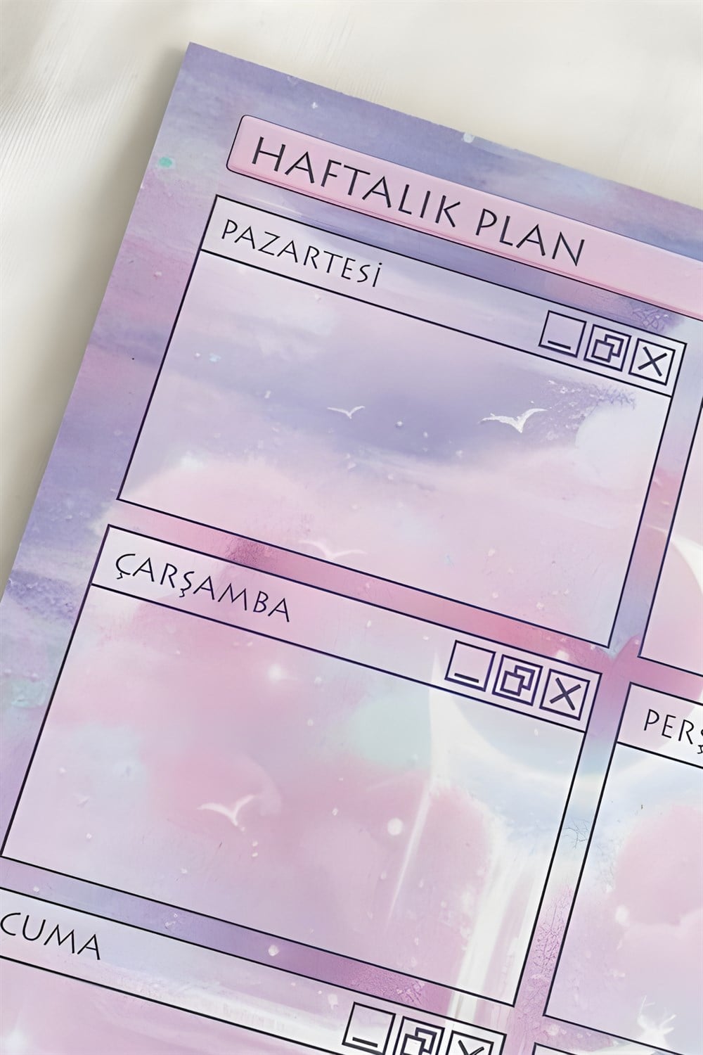 Aesthetic Purple A4 Haftalık Planlayıcı