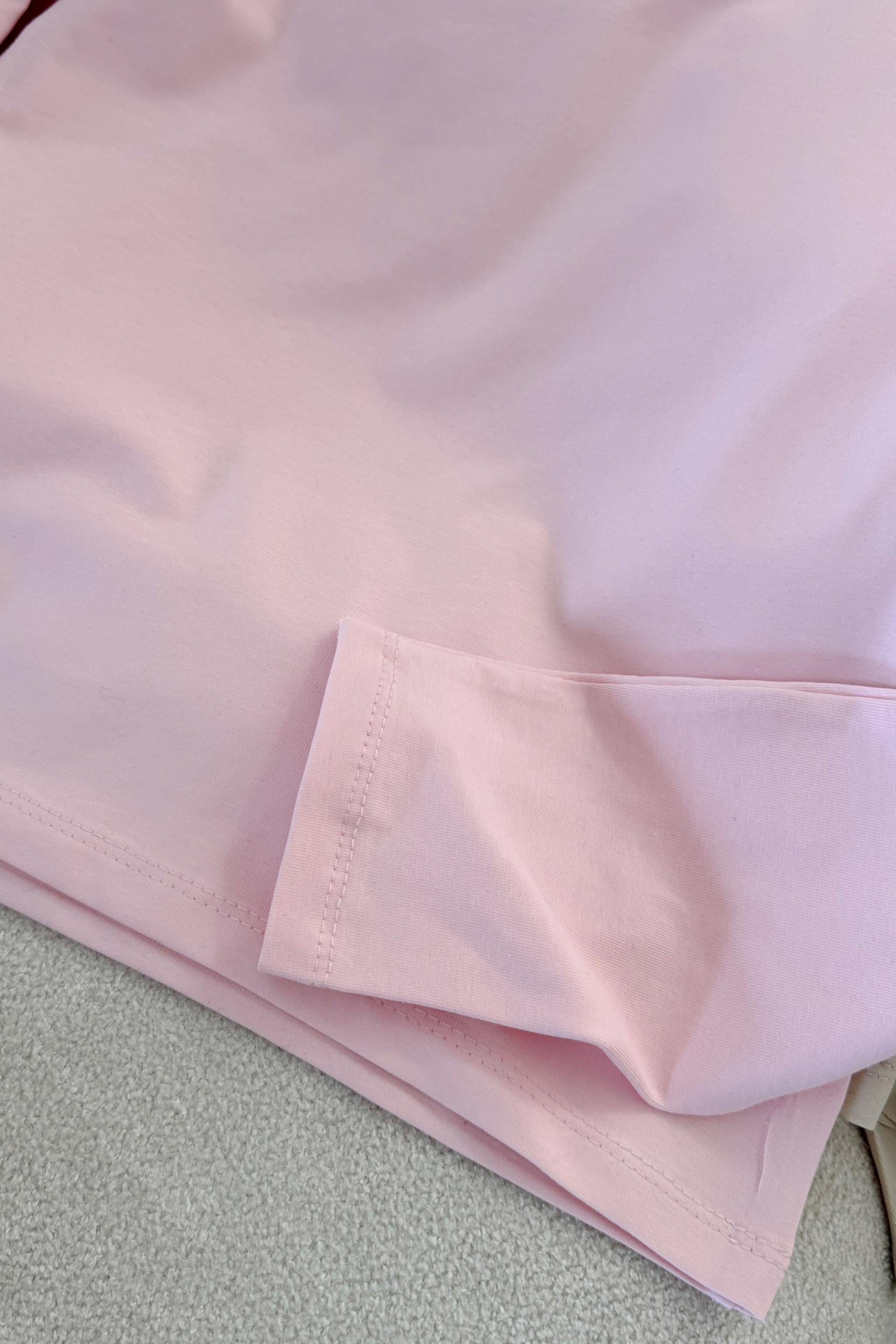 Basic Pink Long Sleeve Crop