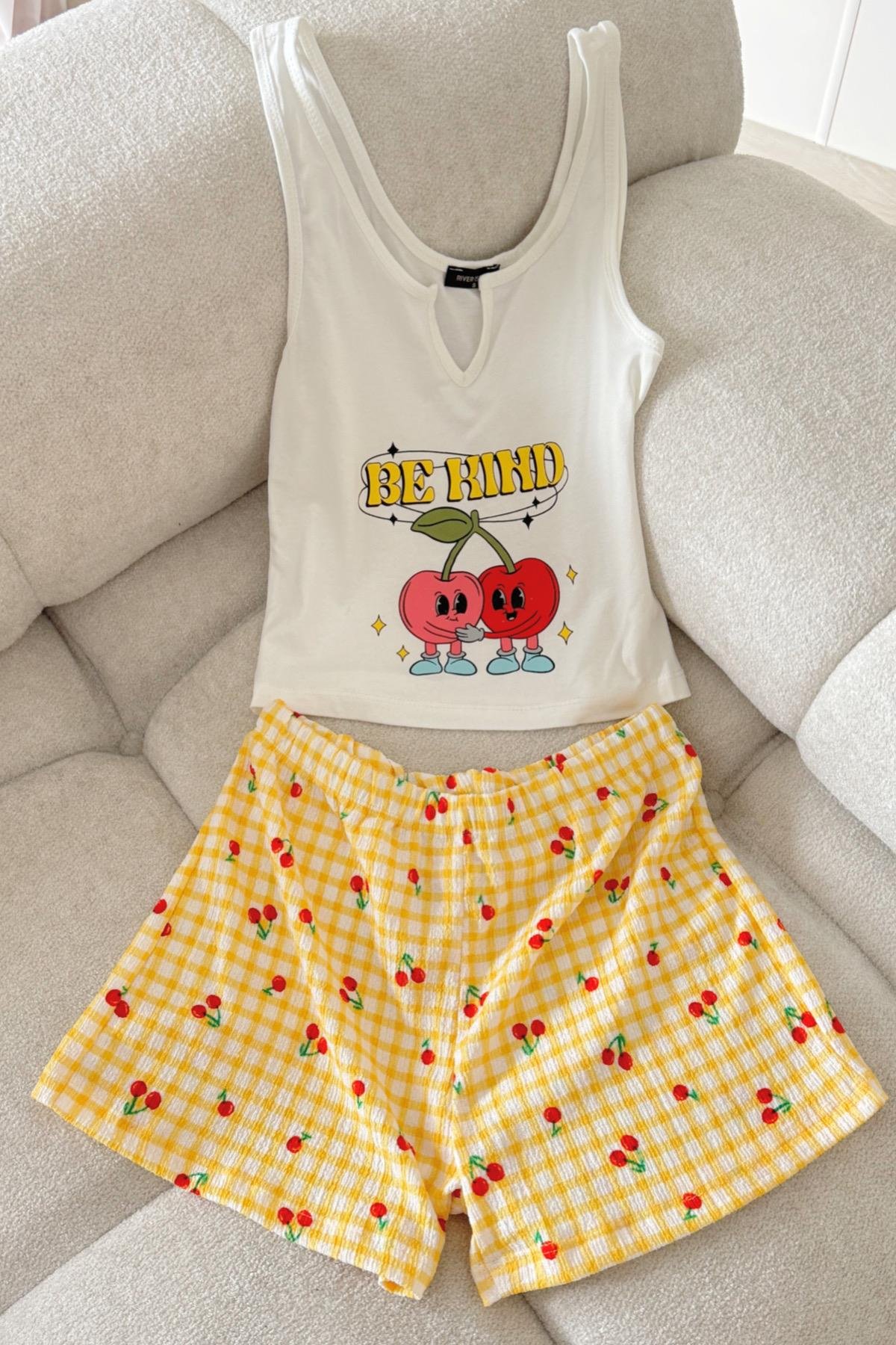 Be Kind Cherry Şortlu Takım