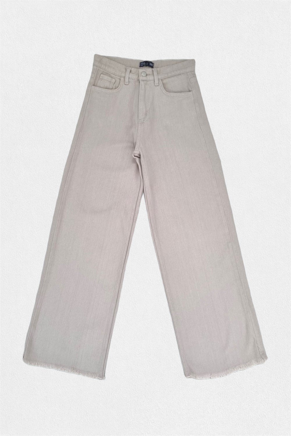 Bej Kesik Paça Pantolon