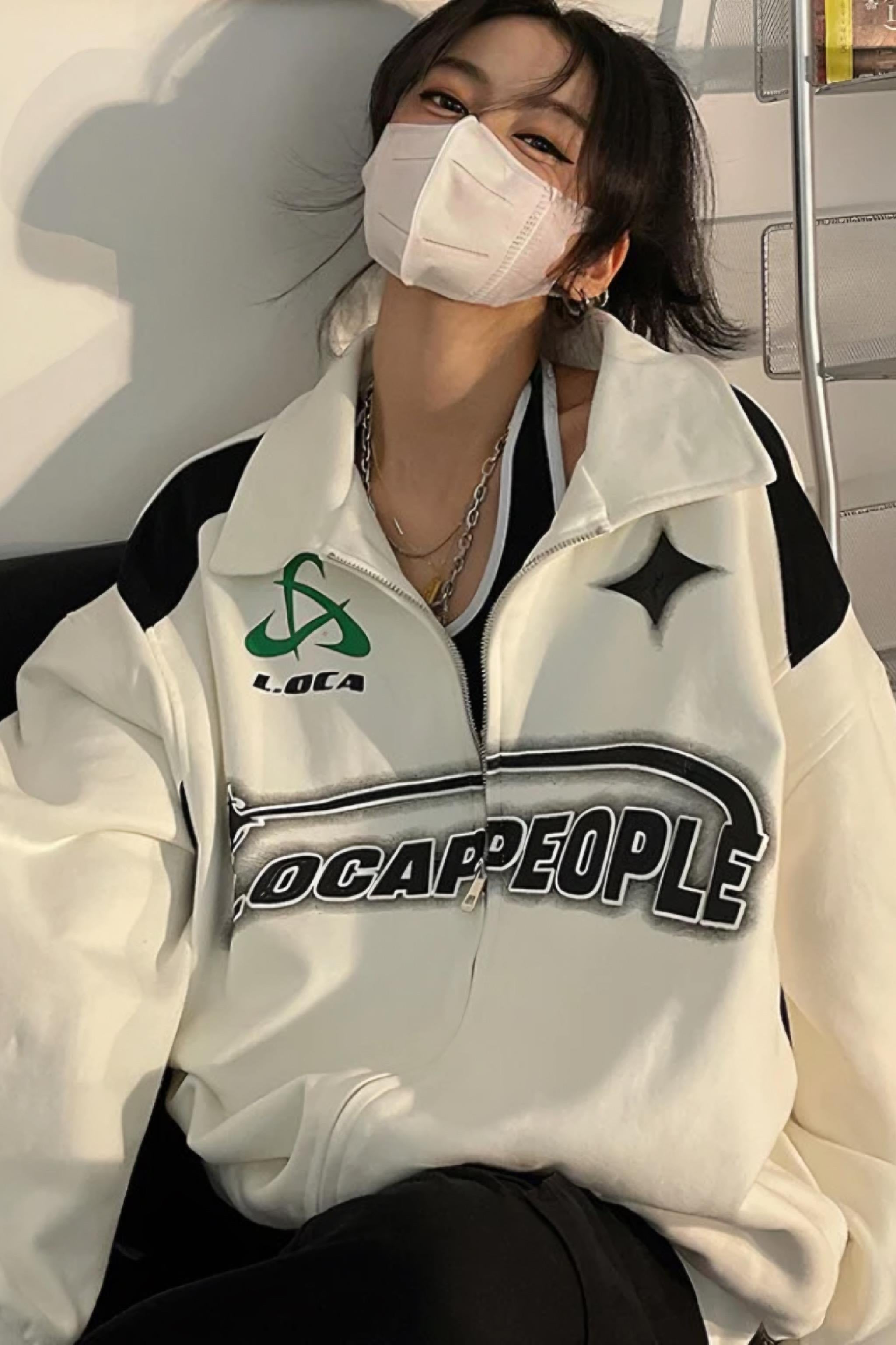Beyaz Locapeople Unisex Hırka