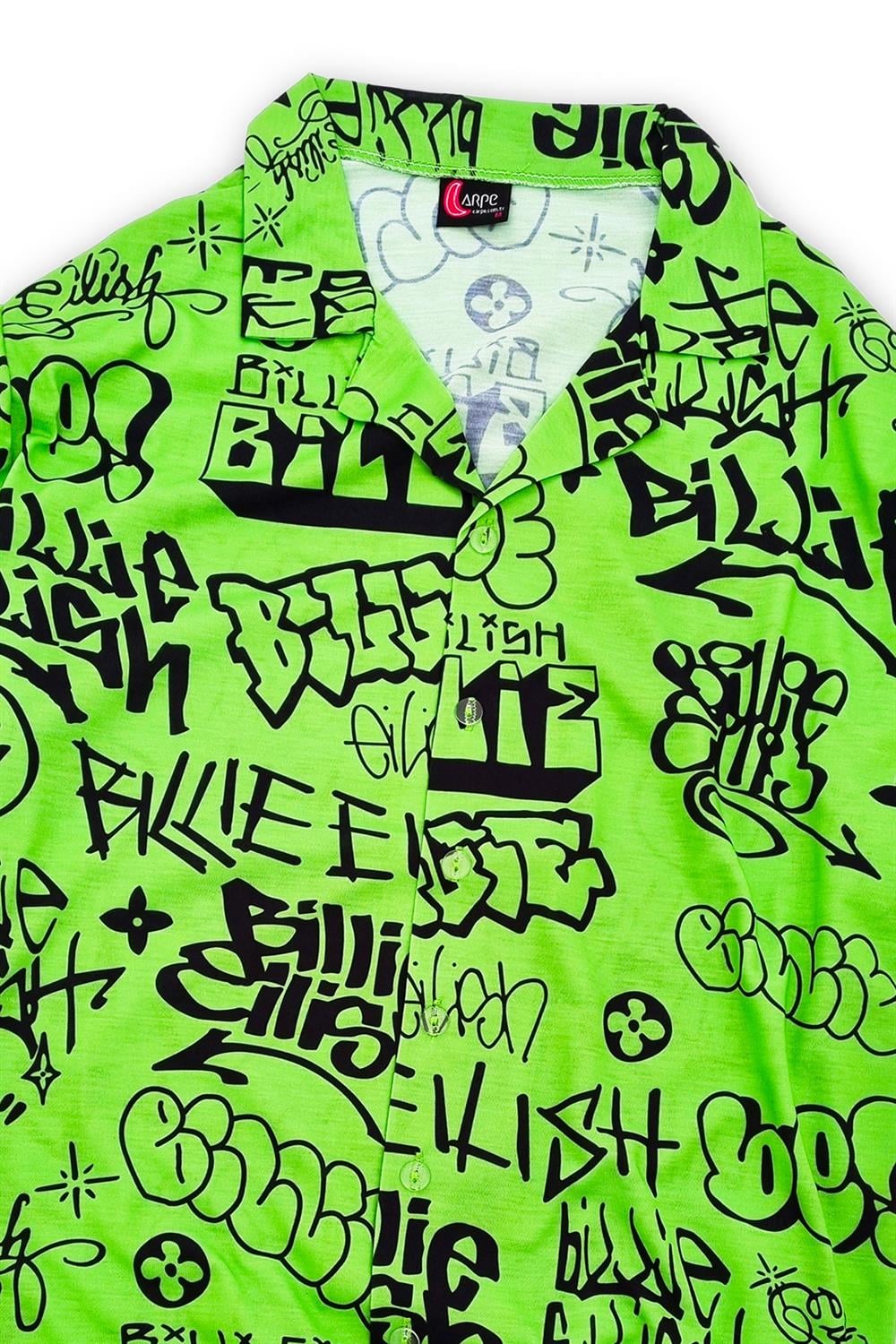 Billie Eilish Yeşil Unisex Gömlek