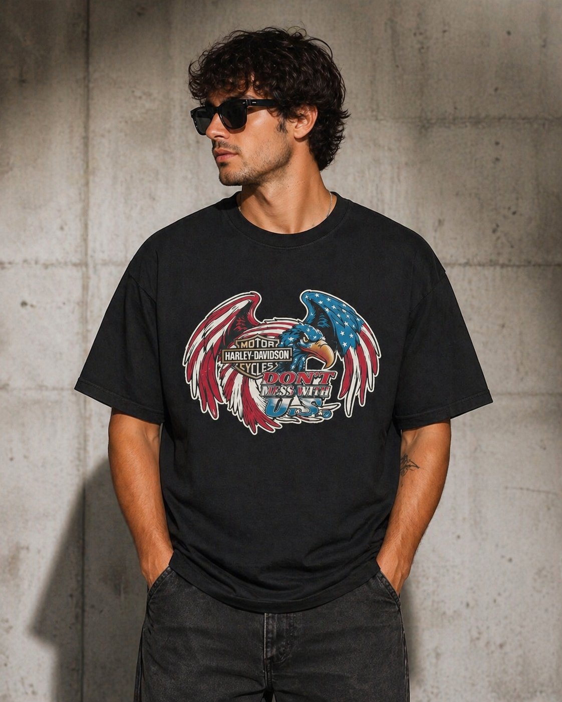 Black Davidson Oversize T-shirt