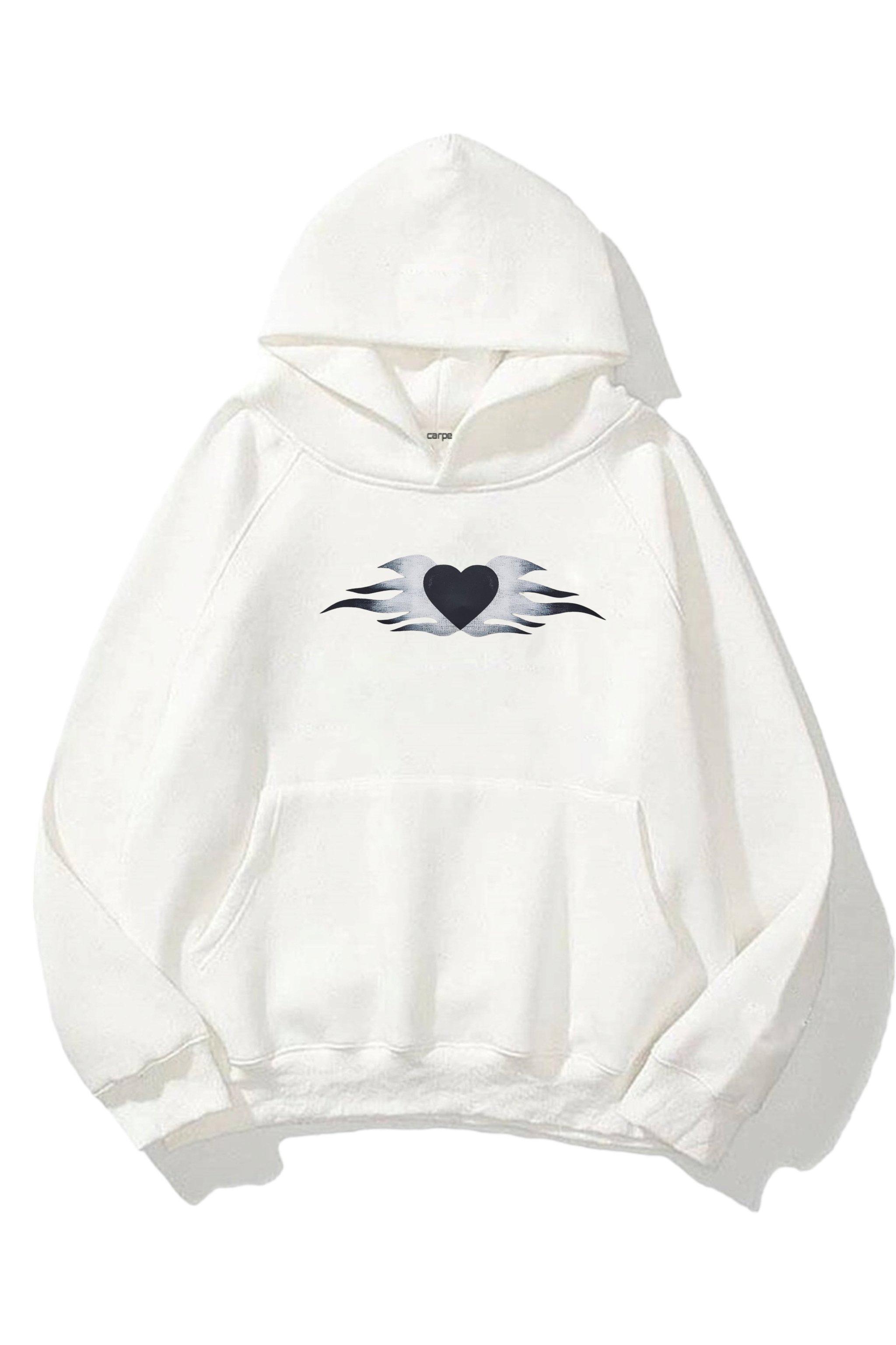 Black Heart 3 iplik Beyaz Oversize Sweatshirt
