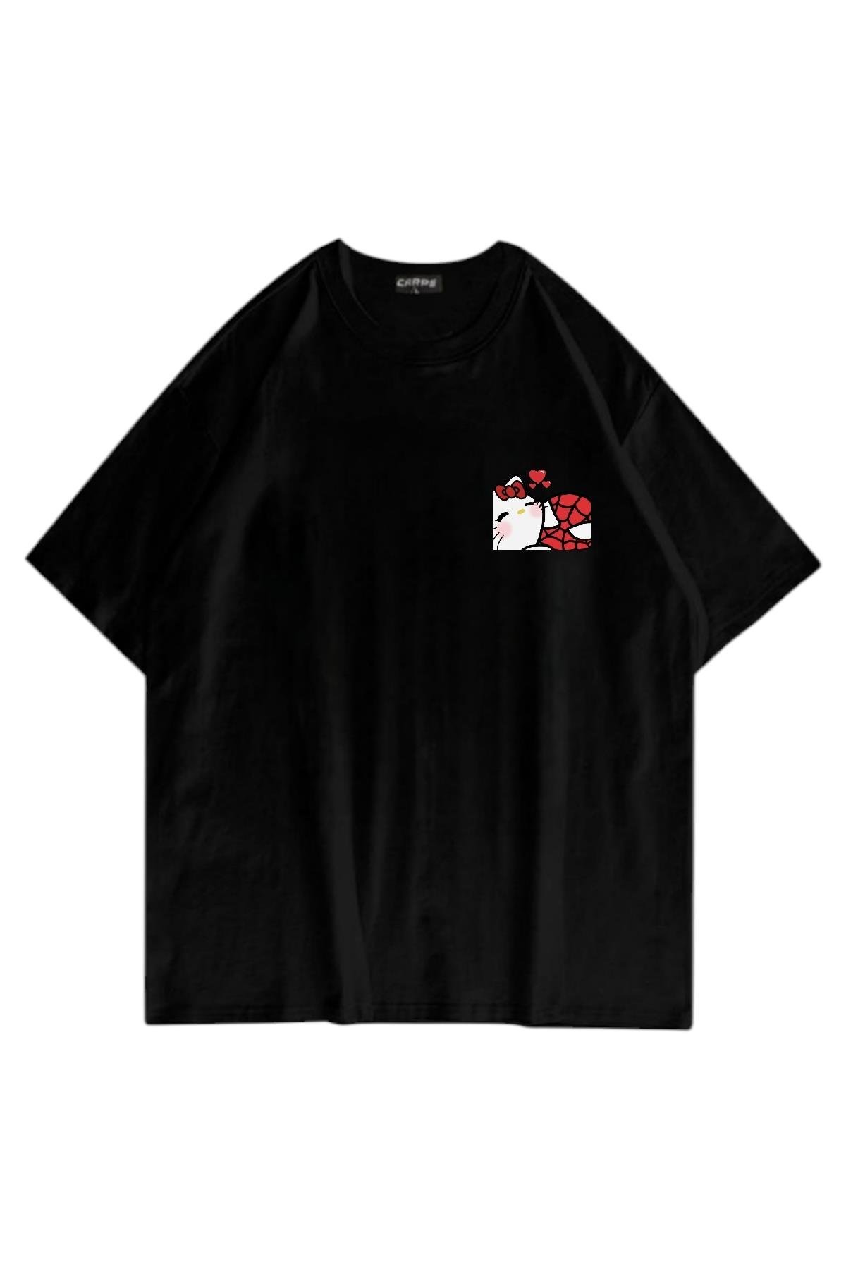 Black Kitty Spider Oversize T-shirt