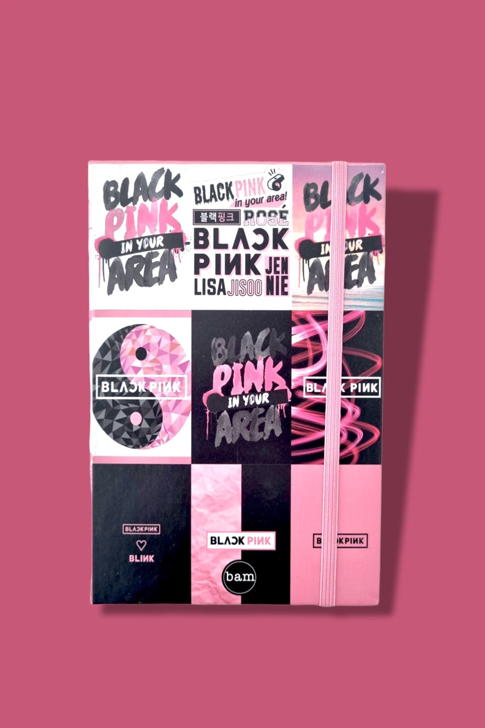 Black Pink Lastikli Defter