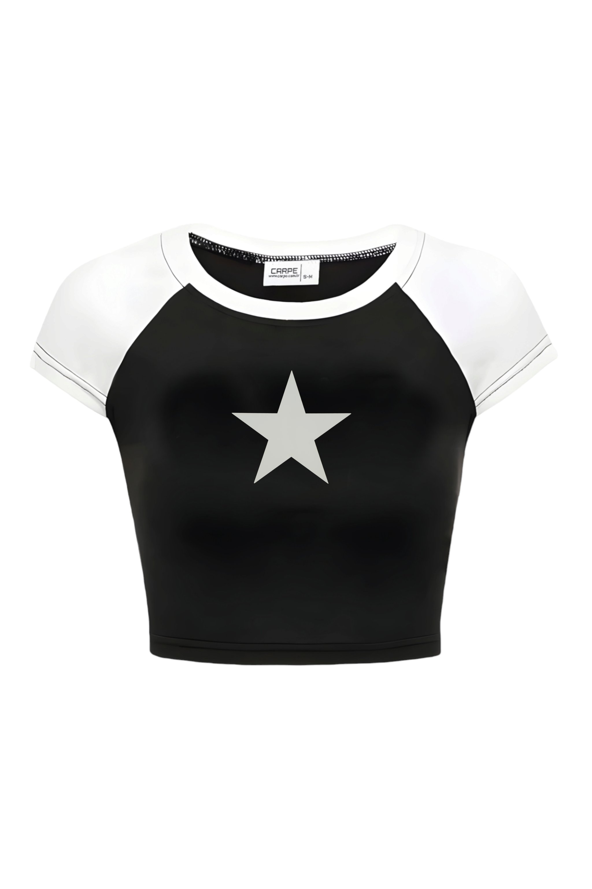 Black White Tiny Star Crop