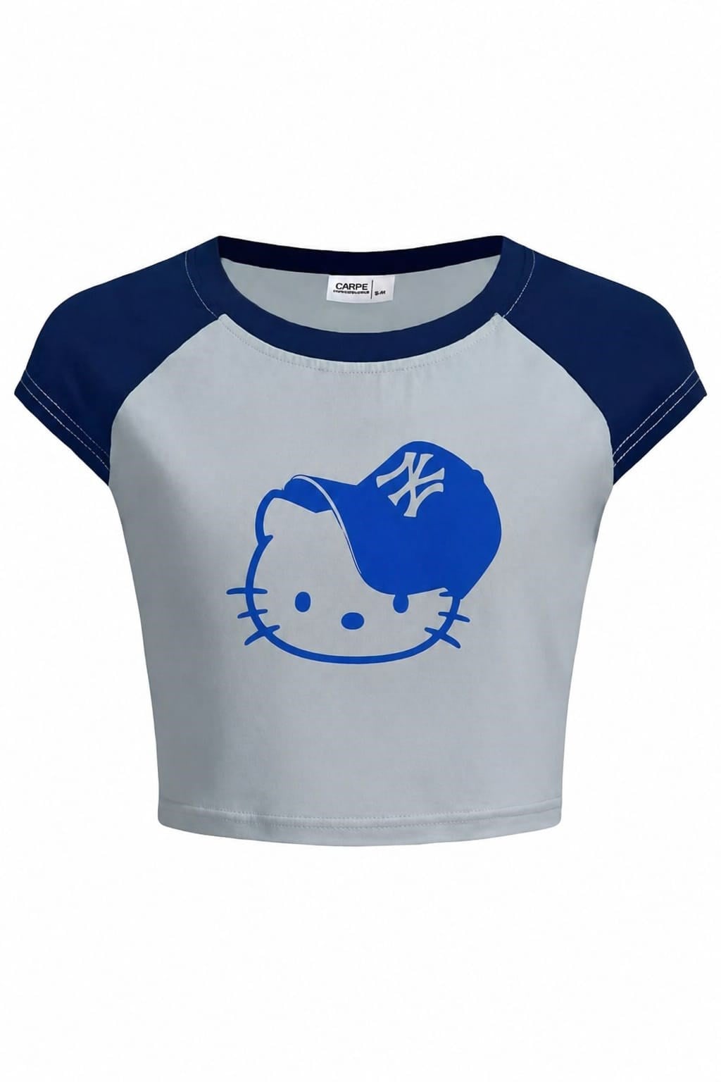 Blue Cap Cat Crop