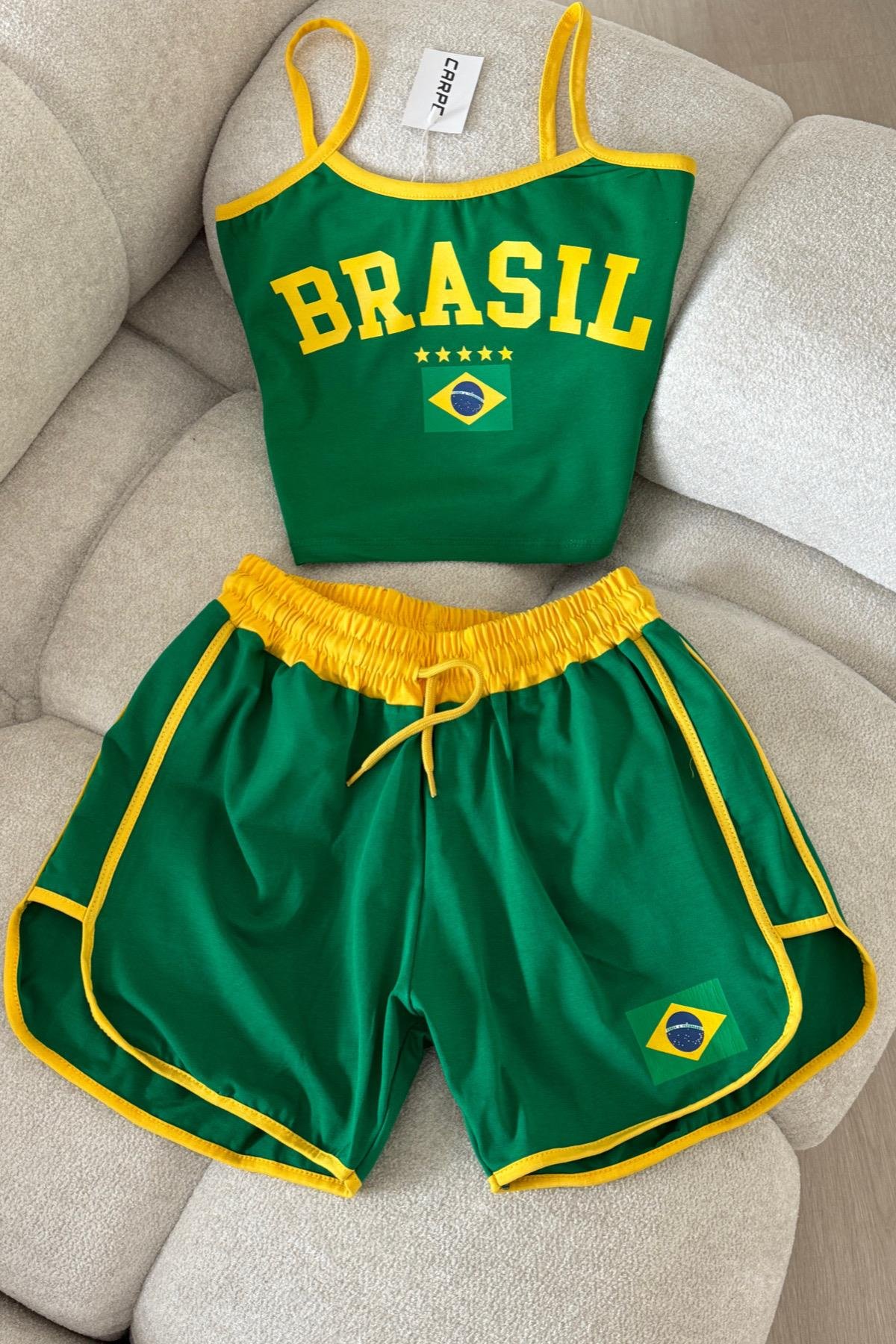Brasil Şortlu Crop Takım
