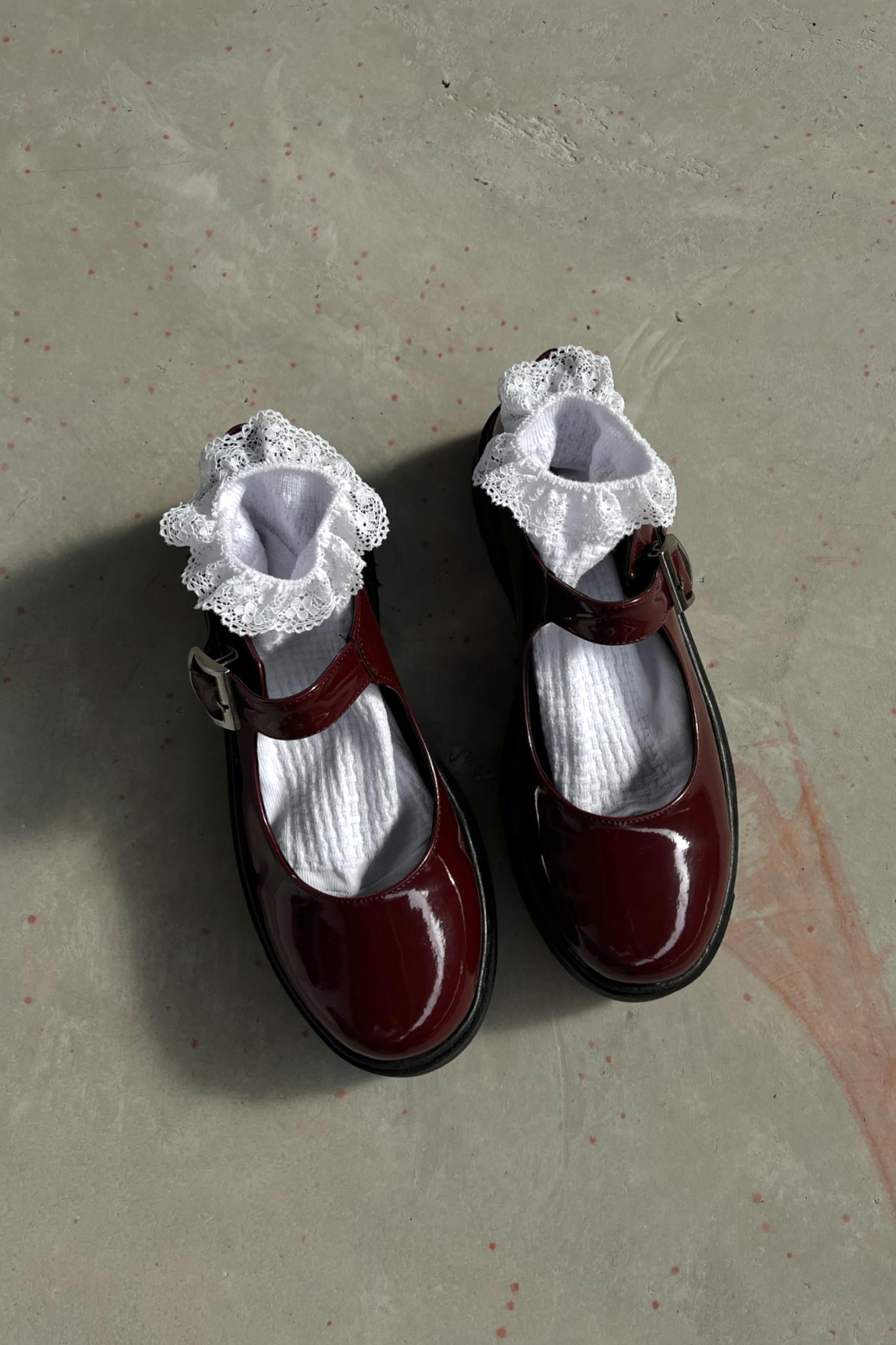 Burgundy Buckle Ayakkabı