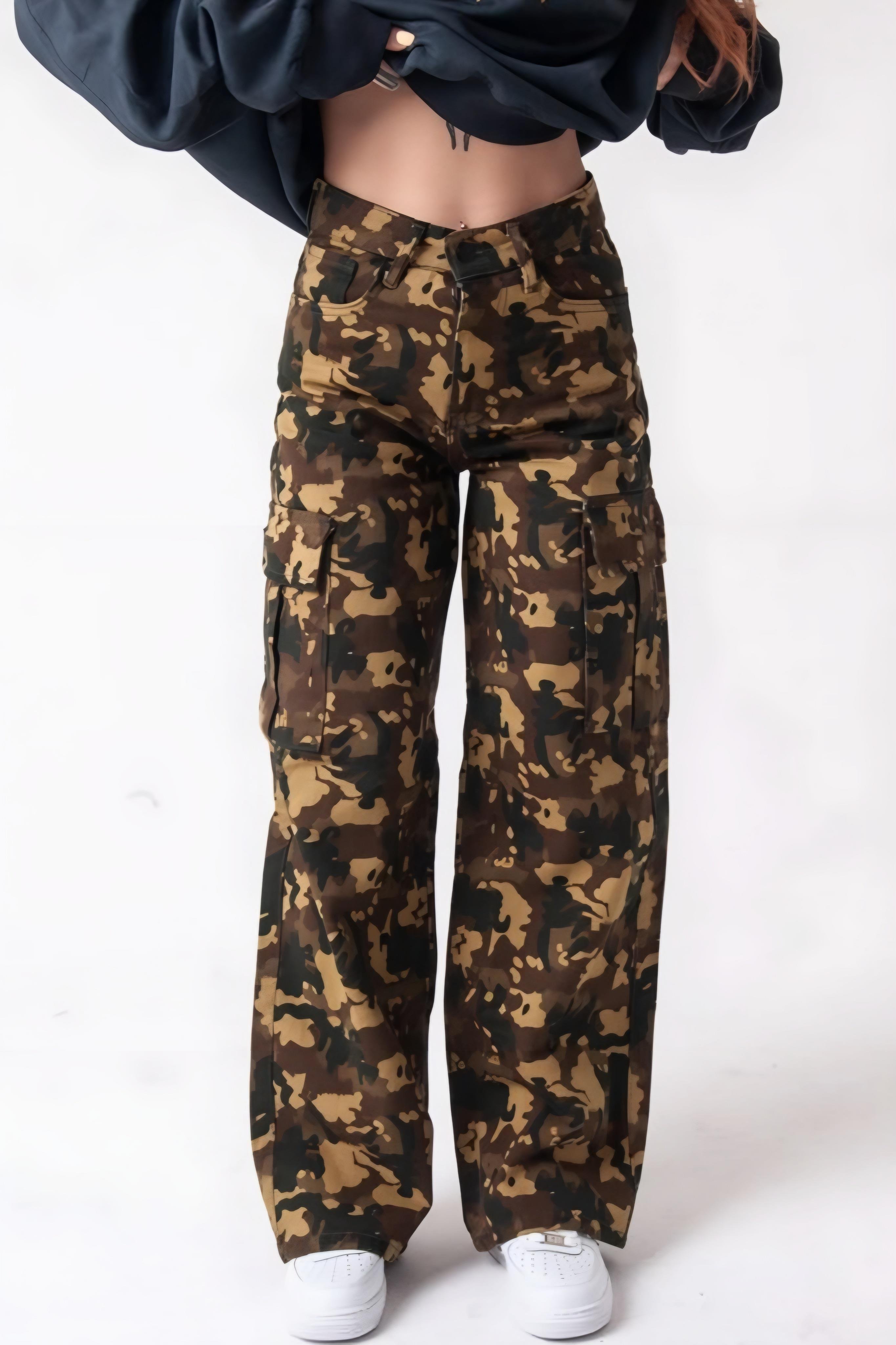 Camouflage Kargo Pantolon
