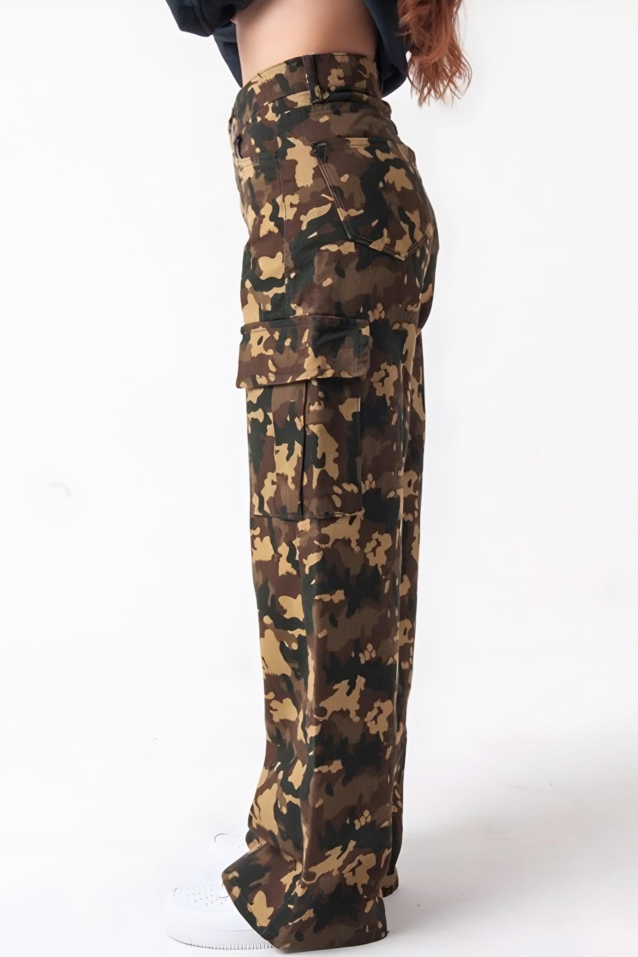Camouflage Kargo Pantolon