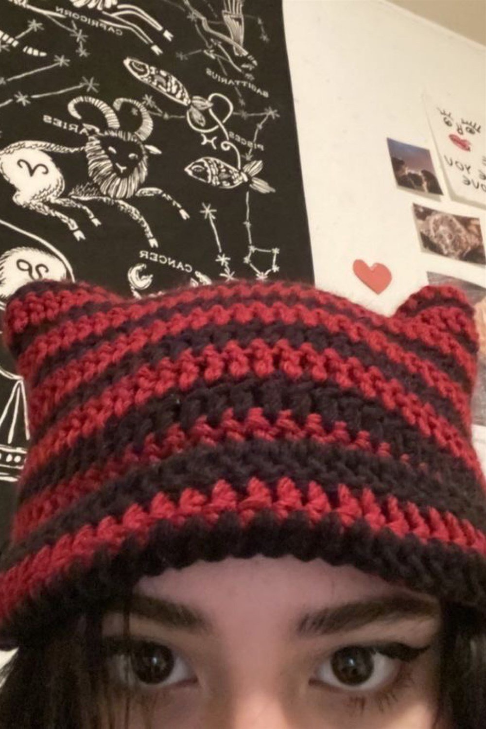 Cat Ear Black Red Bere