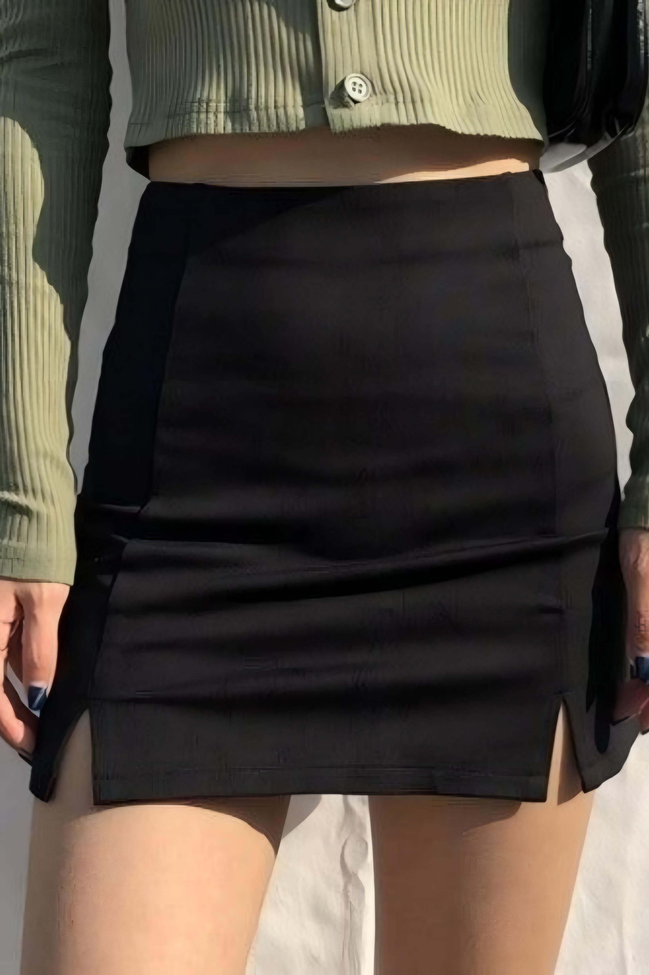 Double Slit Stitching Detail Mini Skirt