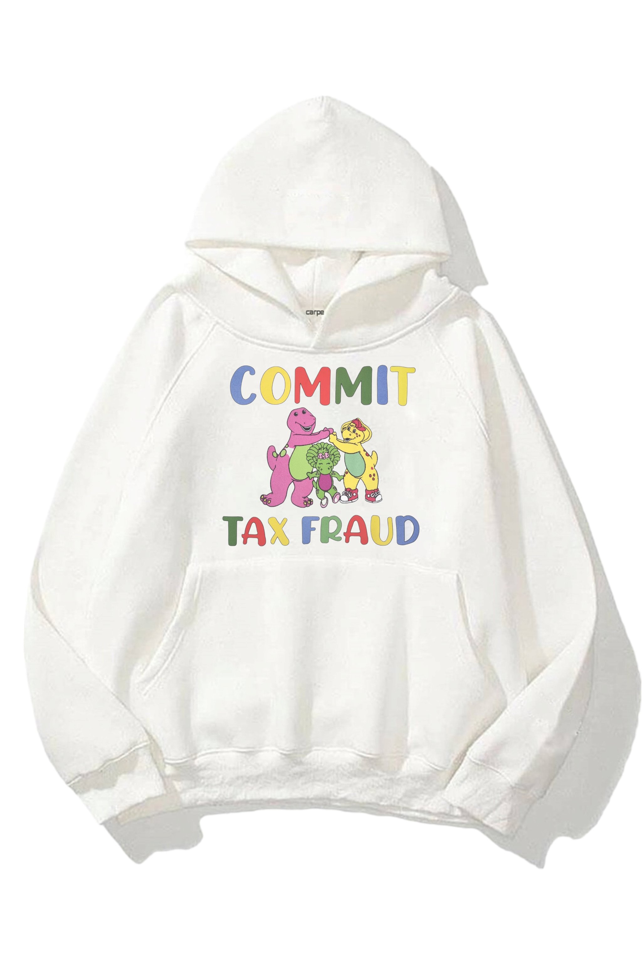 Commit 3 iplik Beyaz Oversize Sweatshirt