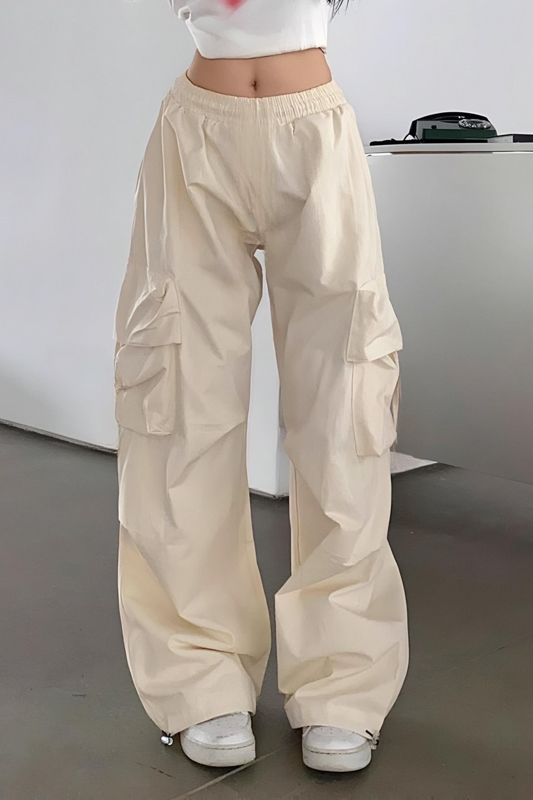 Cream Shallow Cargo Pantolon