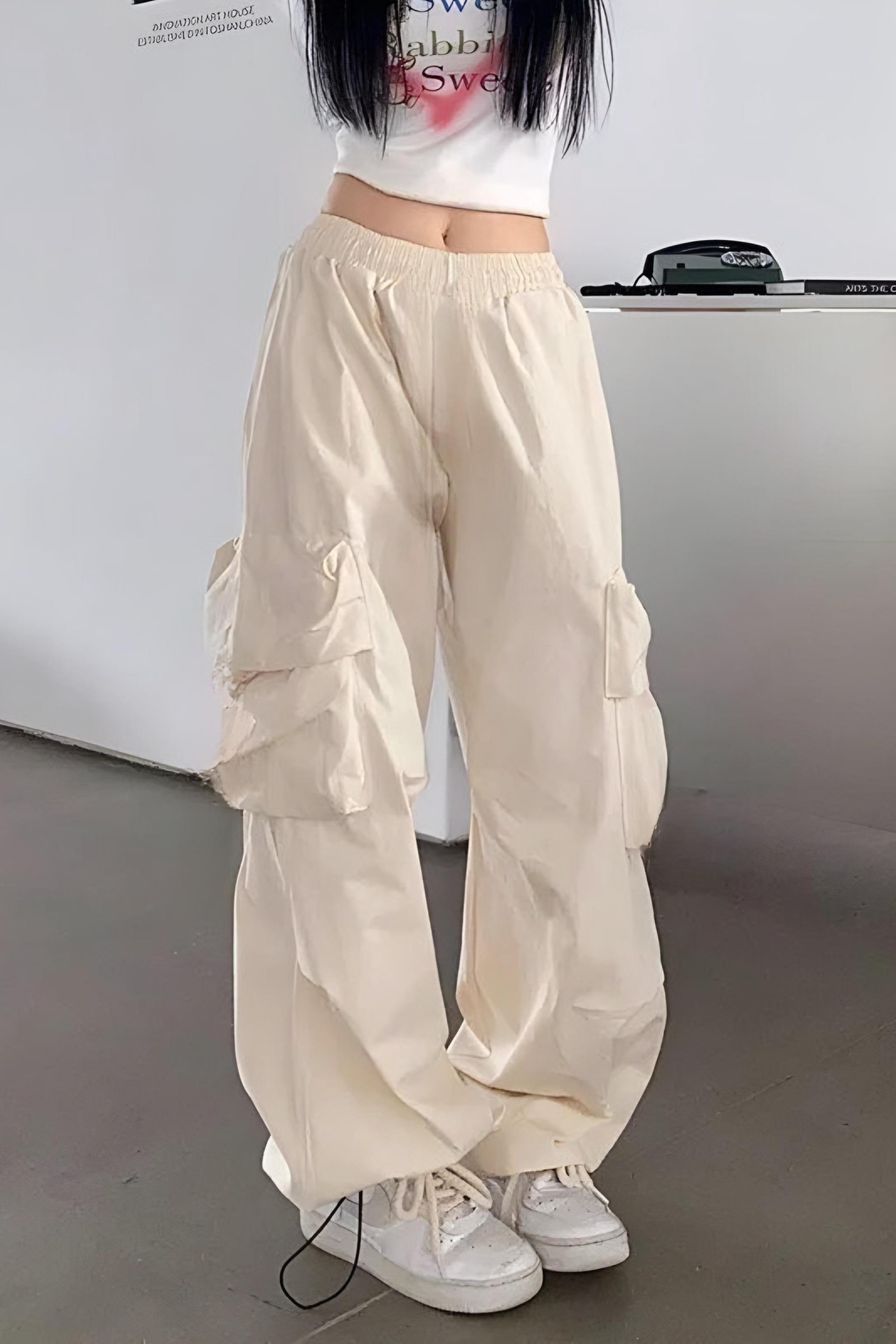 Cream Shallow Cargo Pantolon