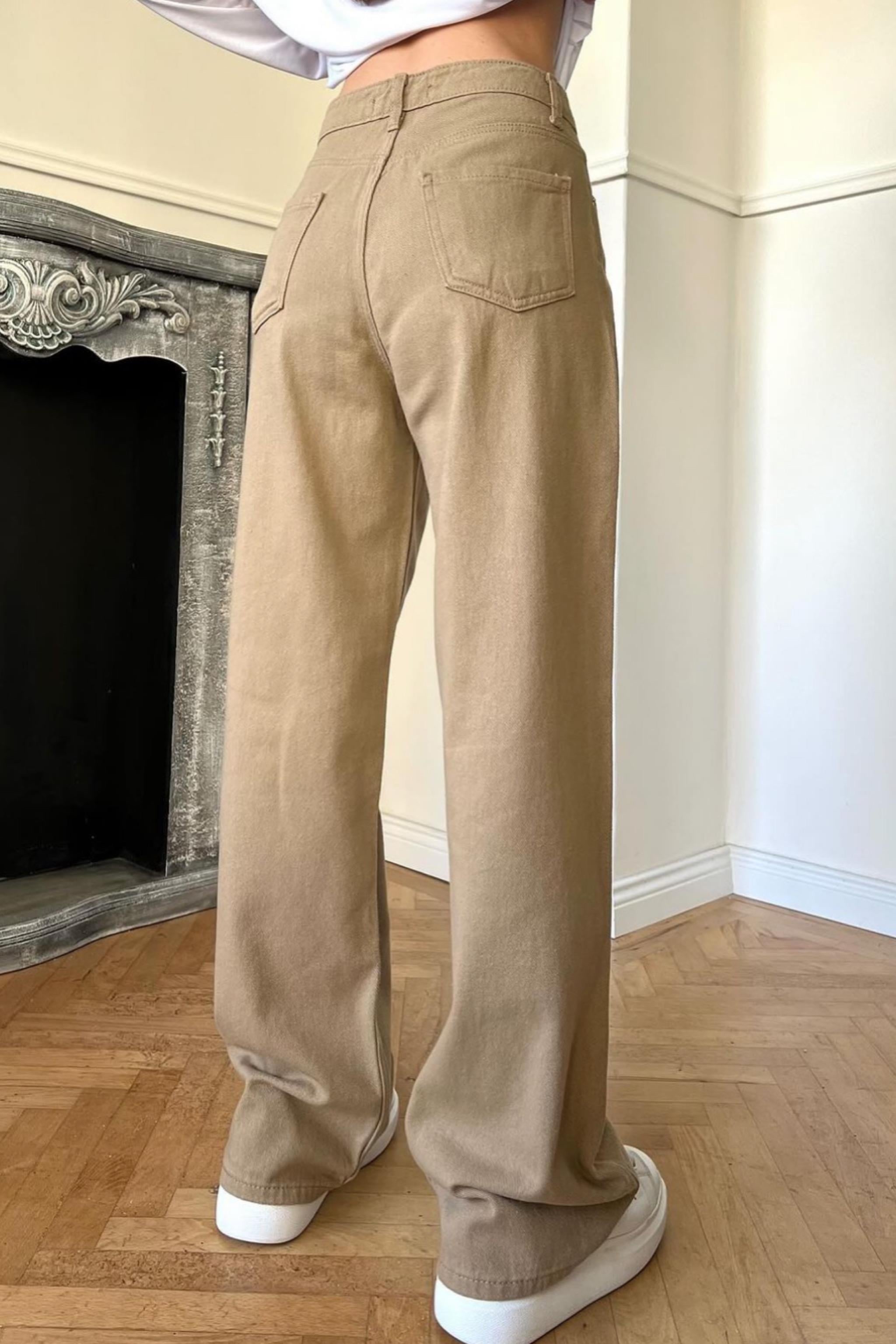 Cream Vien Straight Trousers