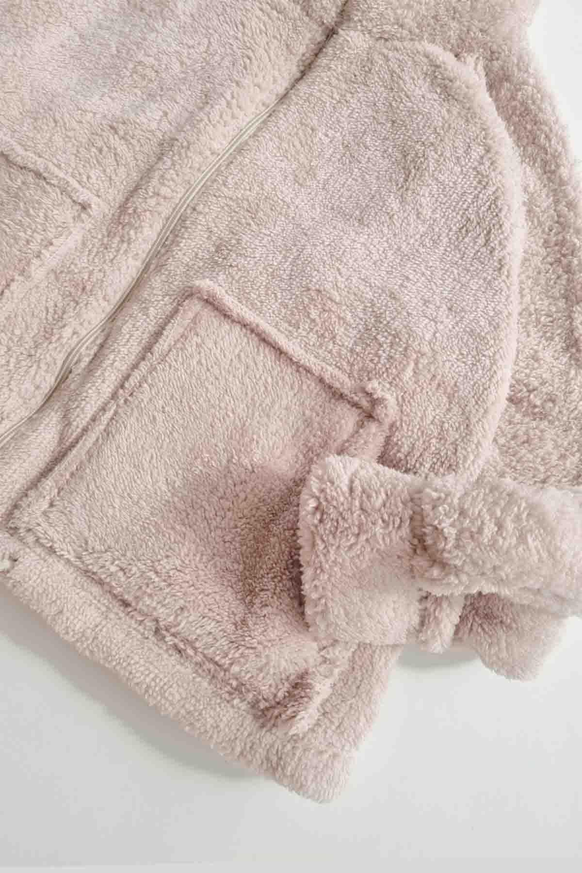 Crop Pelüş Teddy Ceket