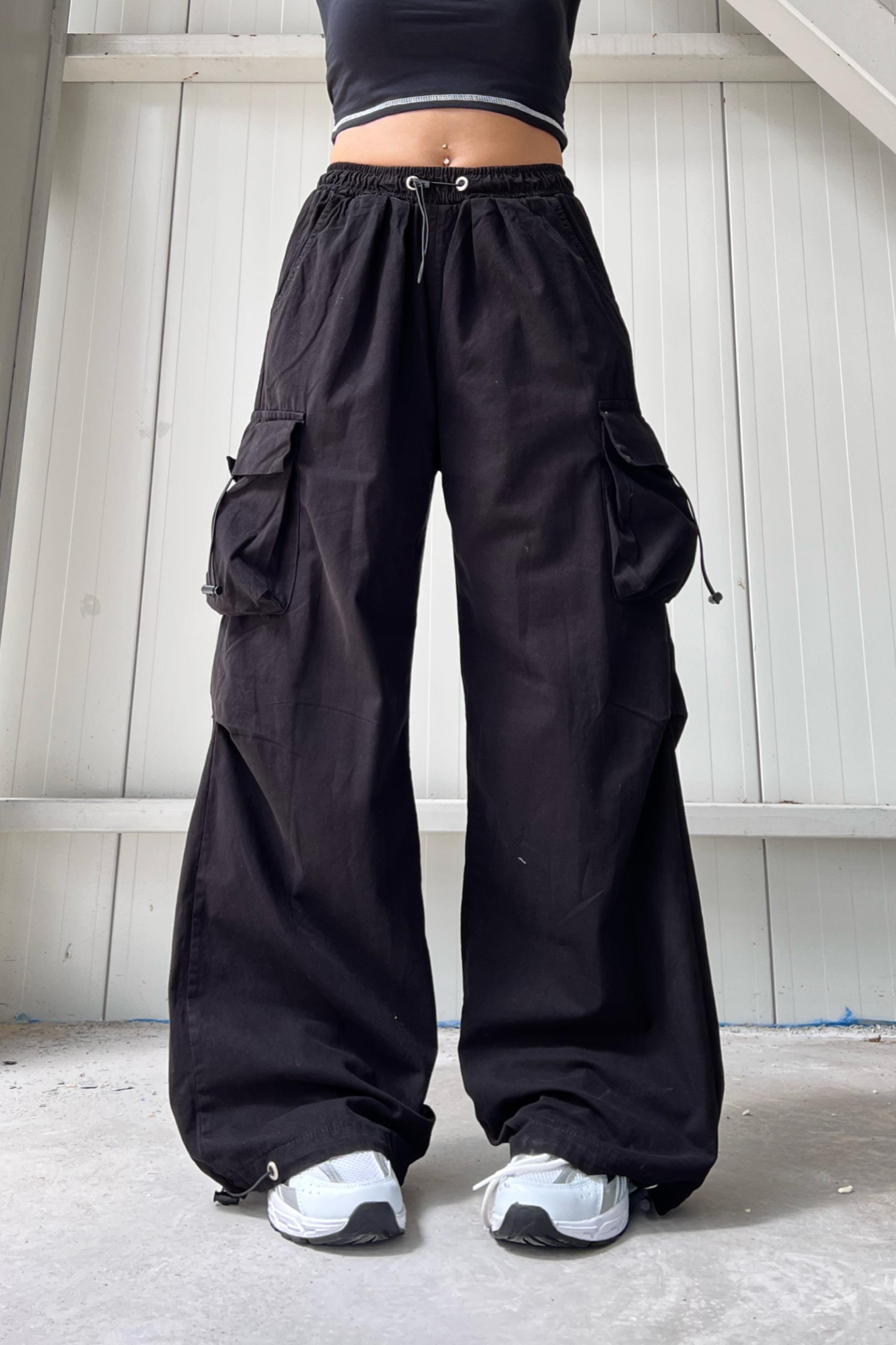 Dark Shallow Parachute Cargo Pantolon