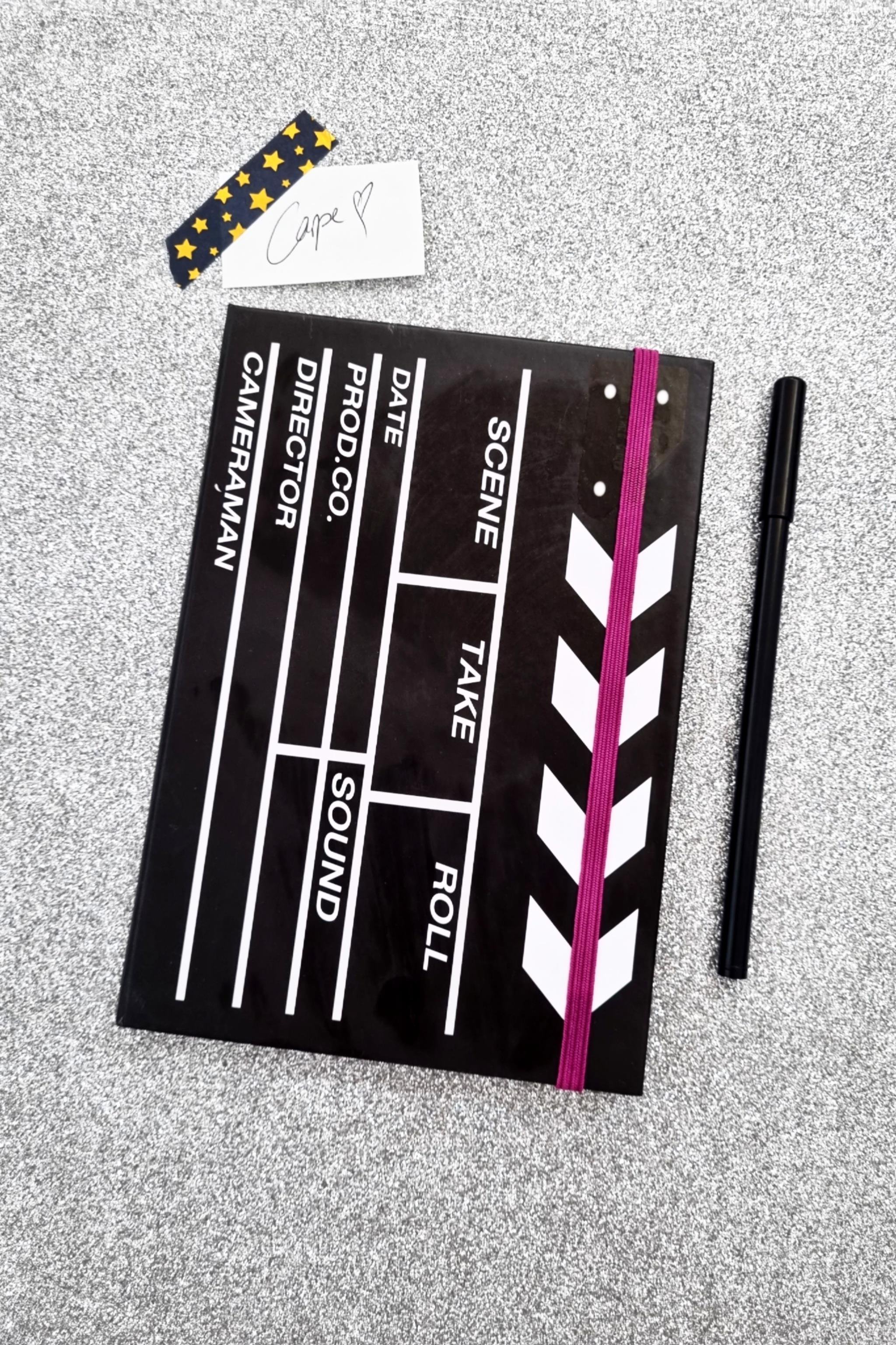 Movie Clapperboard Purple Rubber Notebook