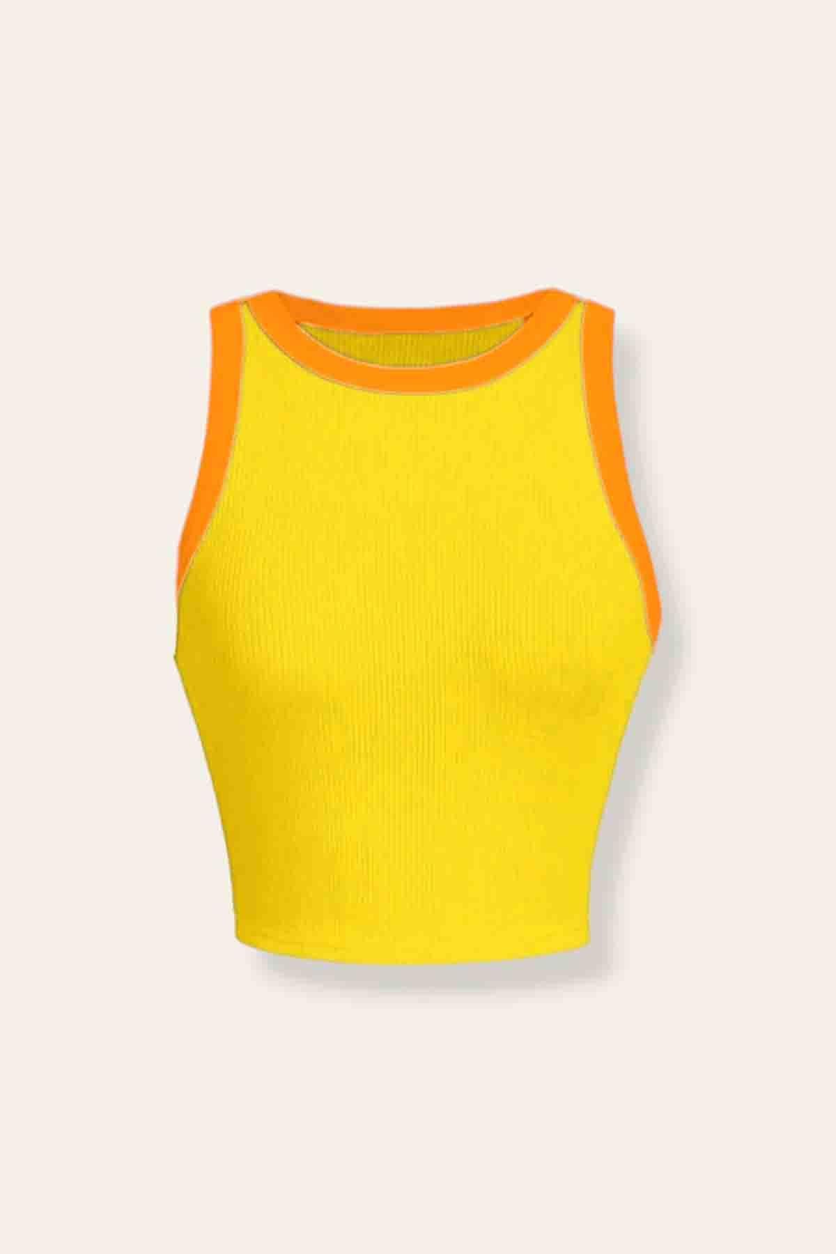 Corded Strap Yellow Blouse