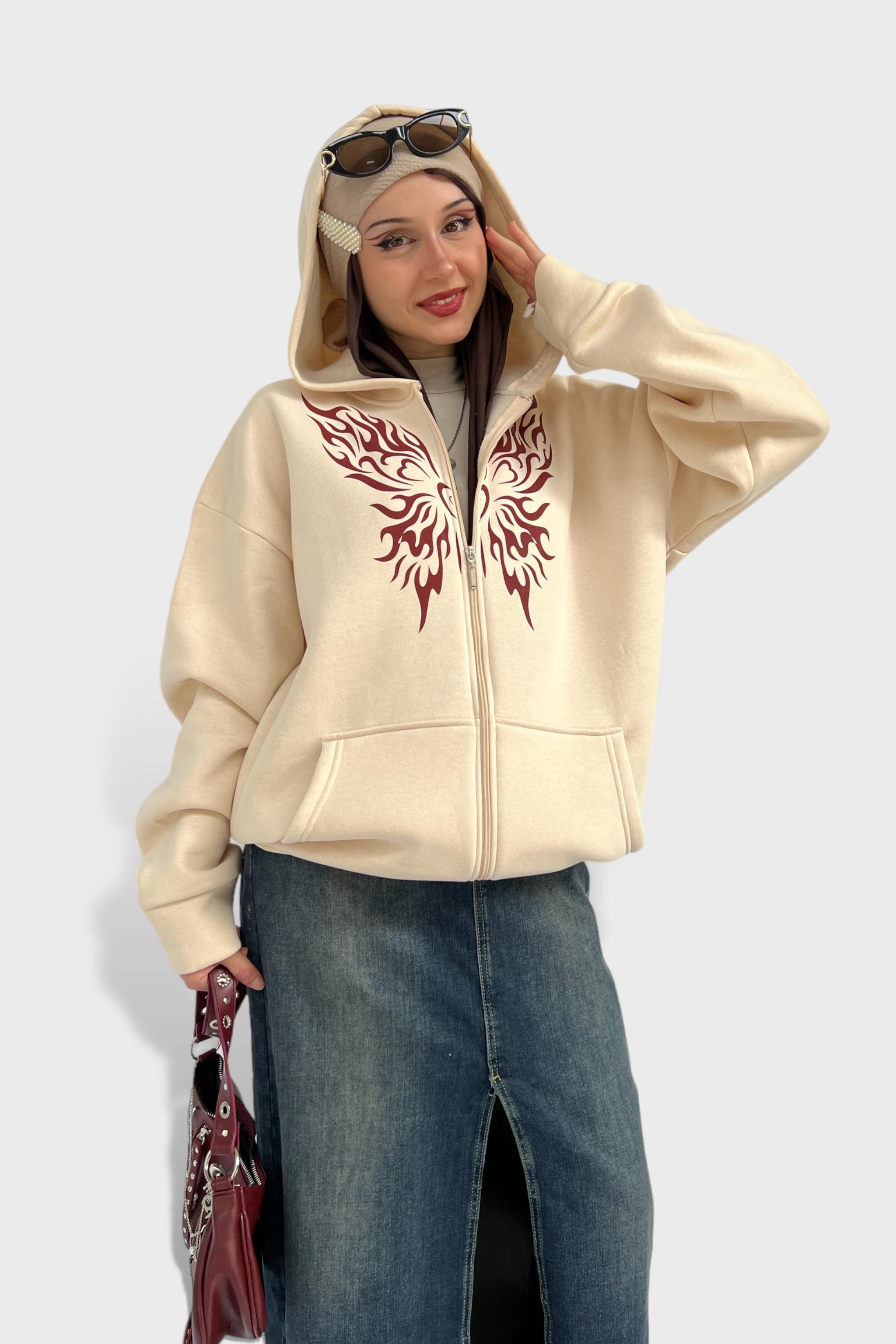 Flame Butterfly Oversize Cardigan