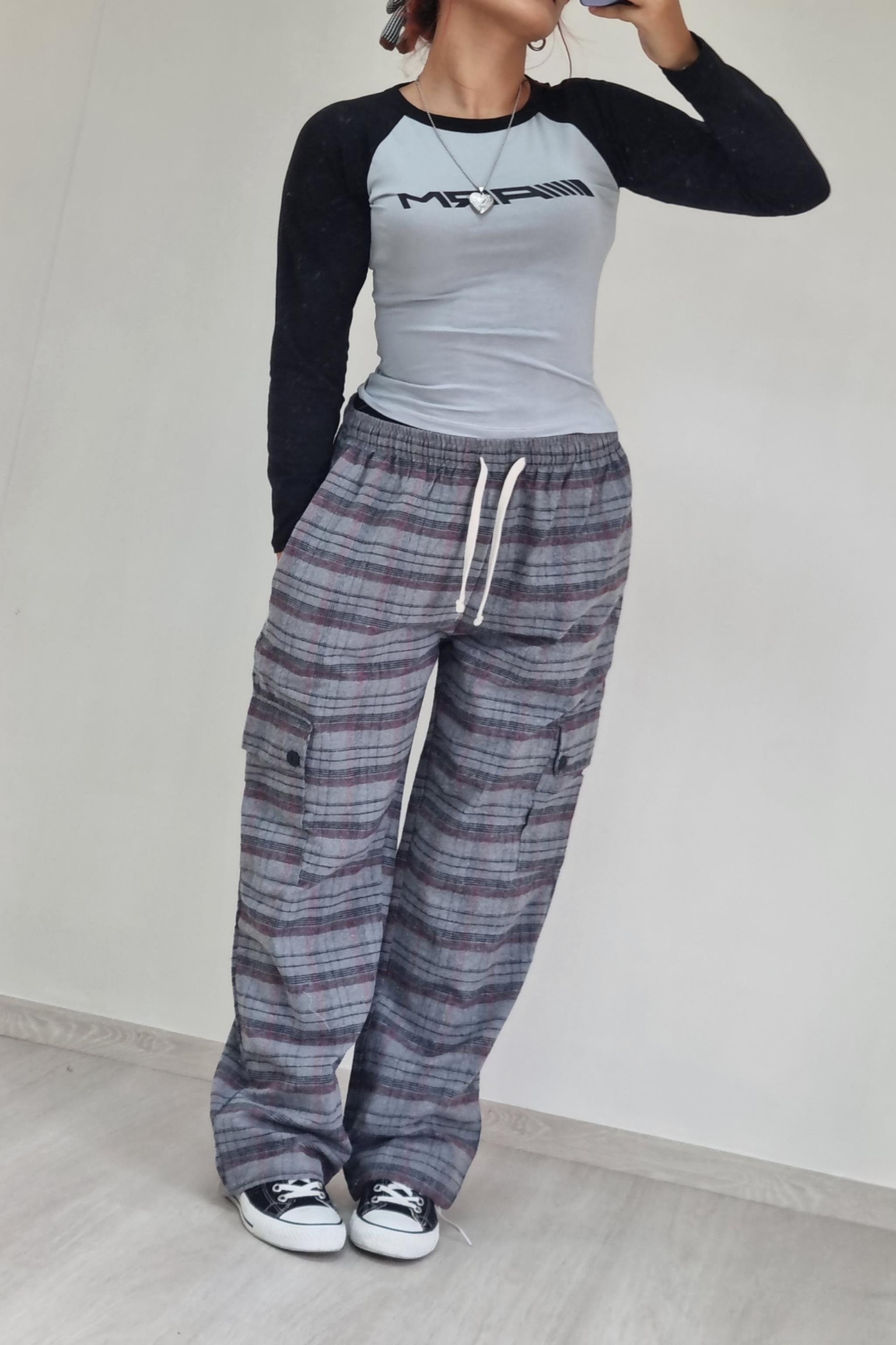 Füme Çizgili Cepli Eşofman