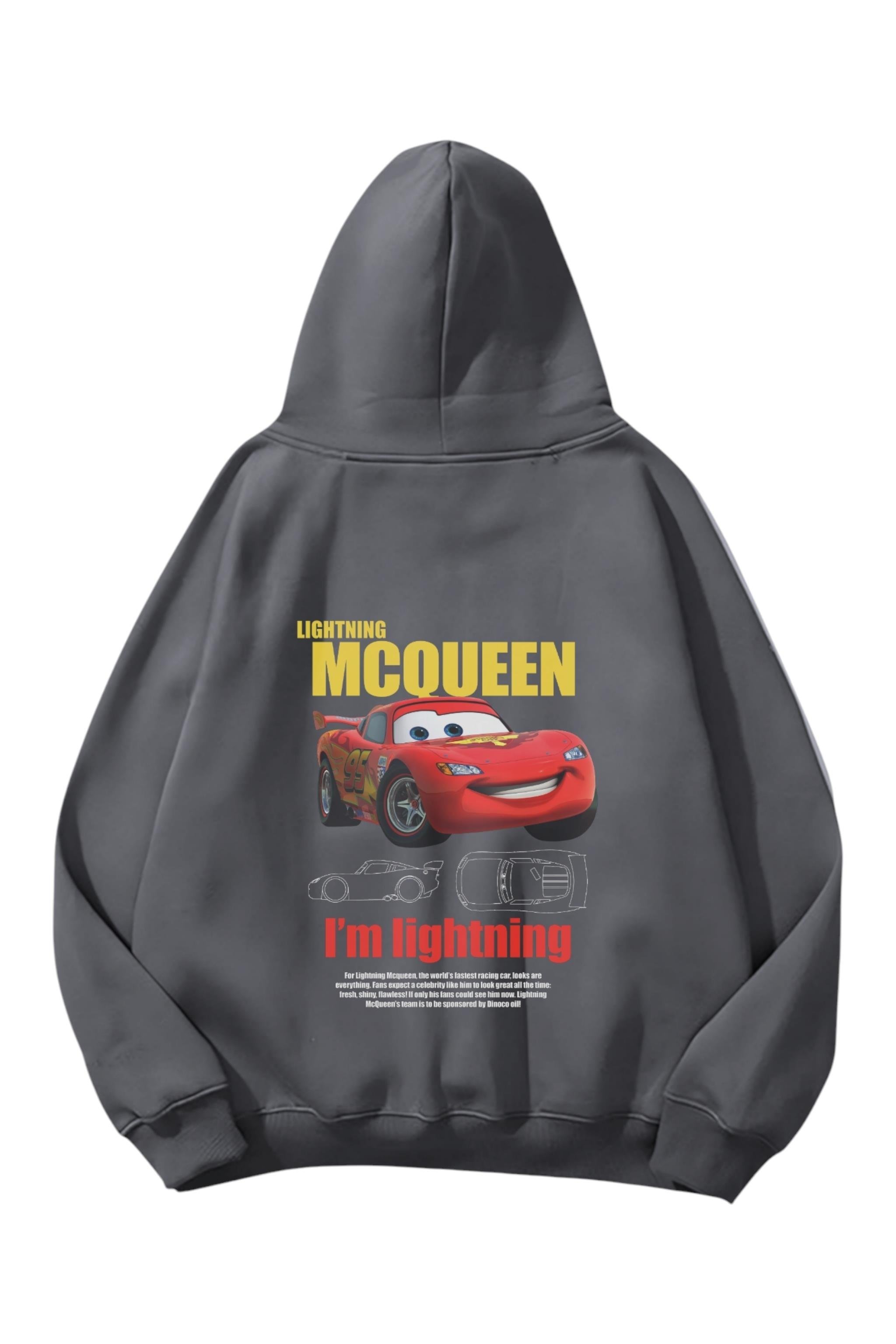 Füme Mcqueen 3 İplik Oversize Sweatshirt