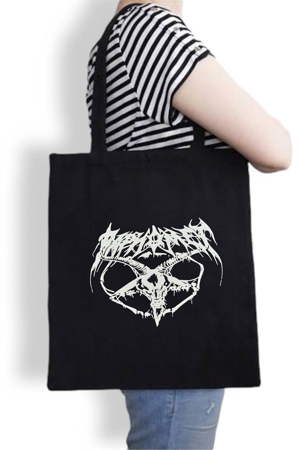 Goat Head Siyah Bez Çanta