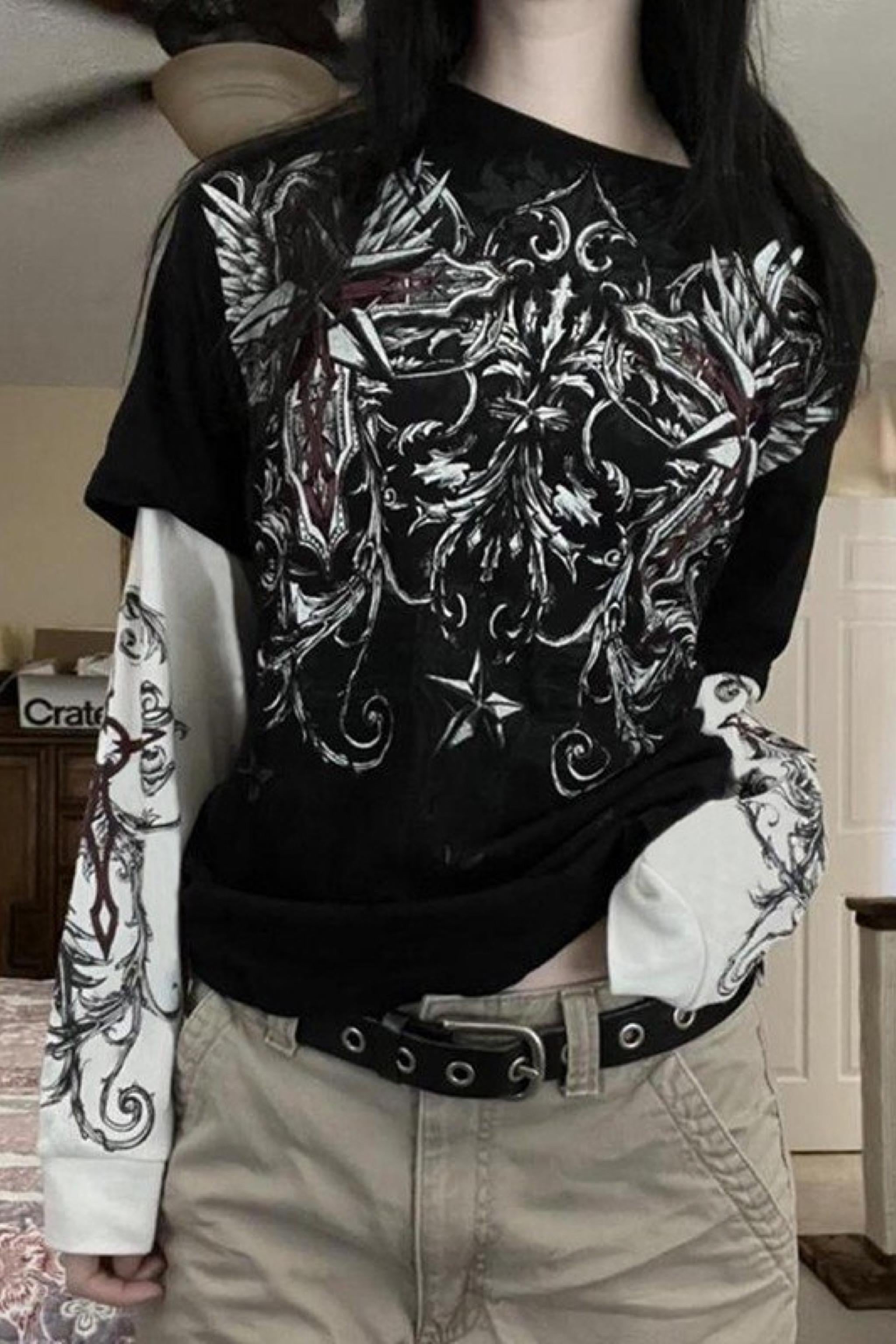 Graffiti Kol Eklemeli Sweatshirt