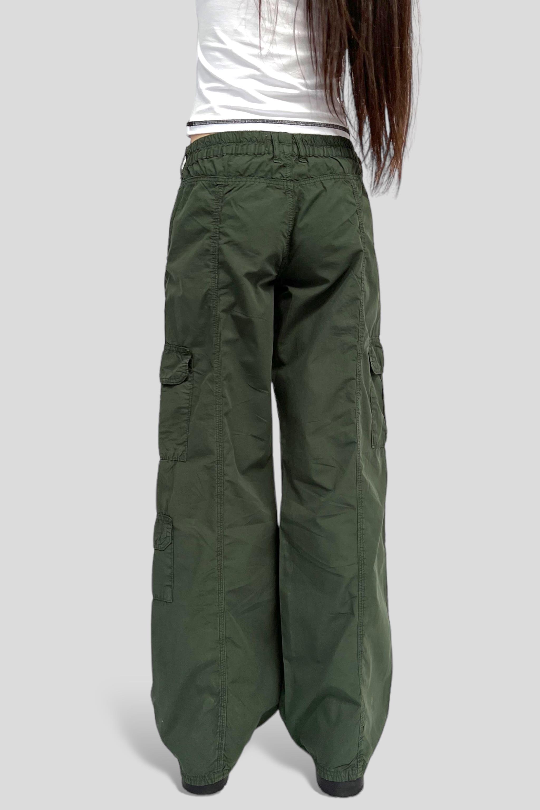 Green Paraşüt Poplin Pantolon