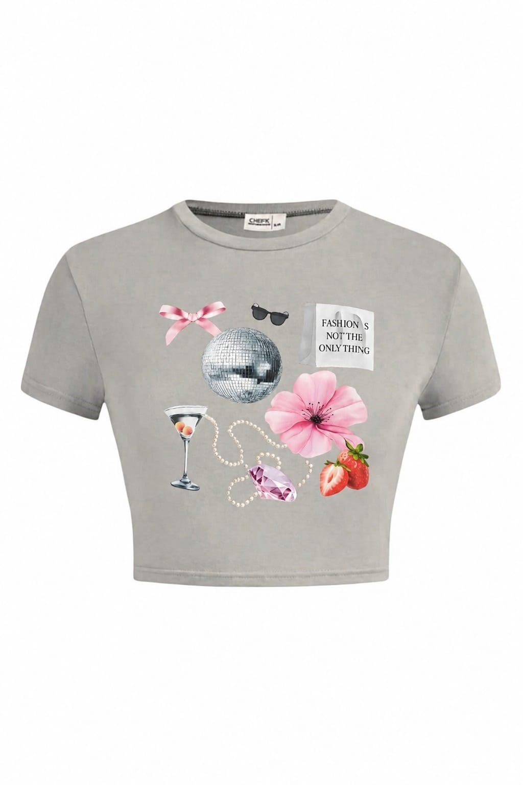 Grey Party Crop