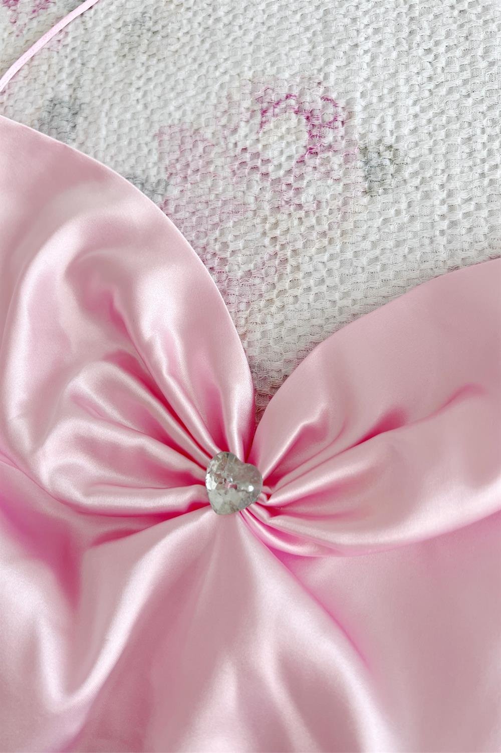 Heart Design Saten Bluz