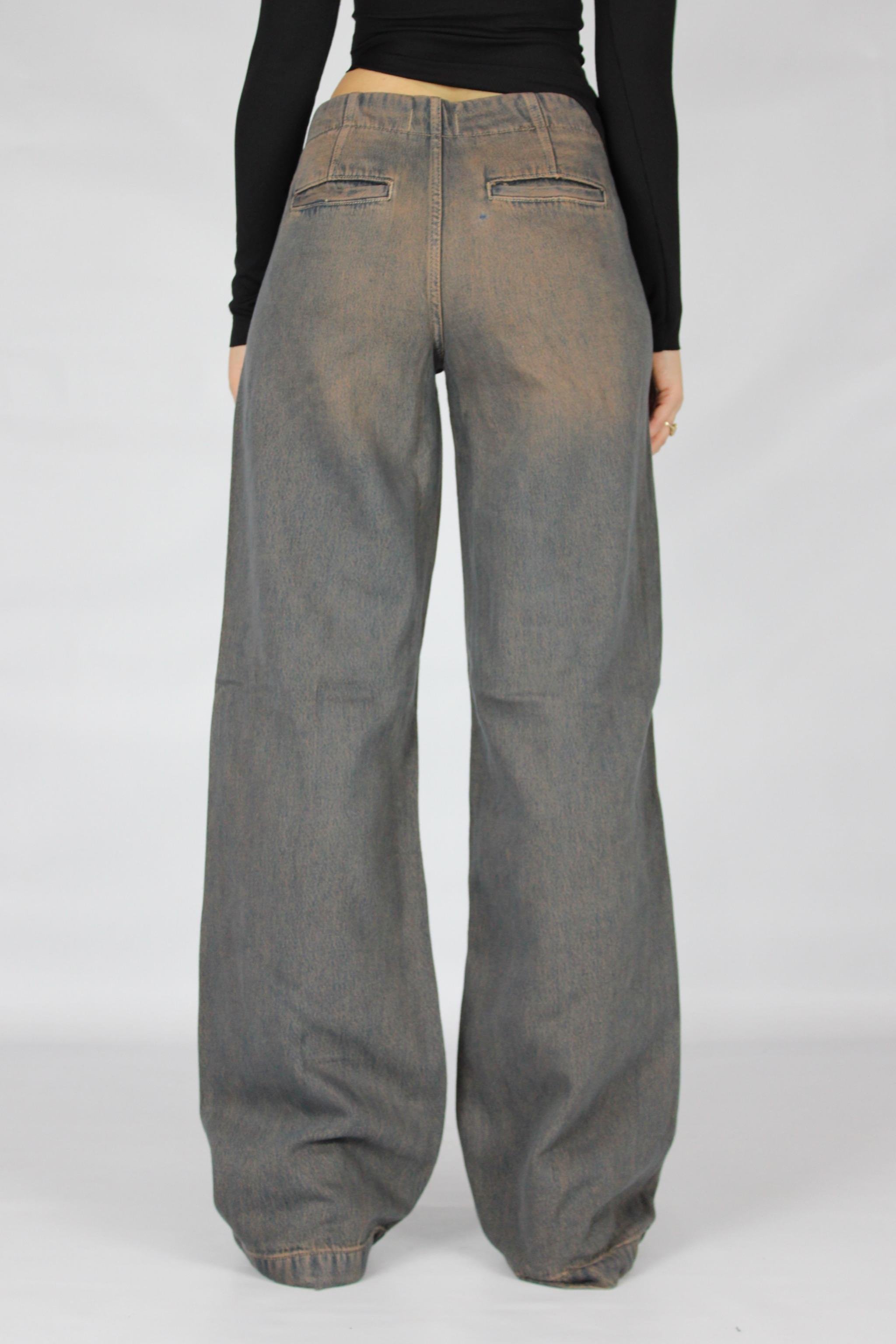 Kahverengi Yıkamalı Salaş Pantolon