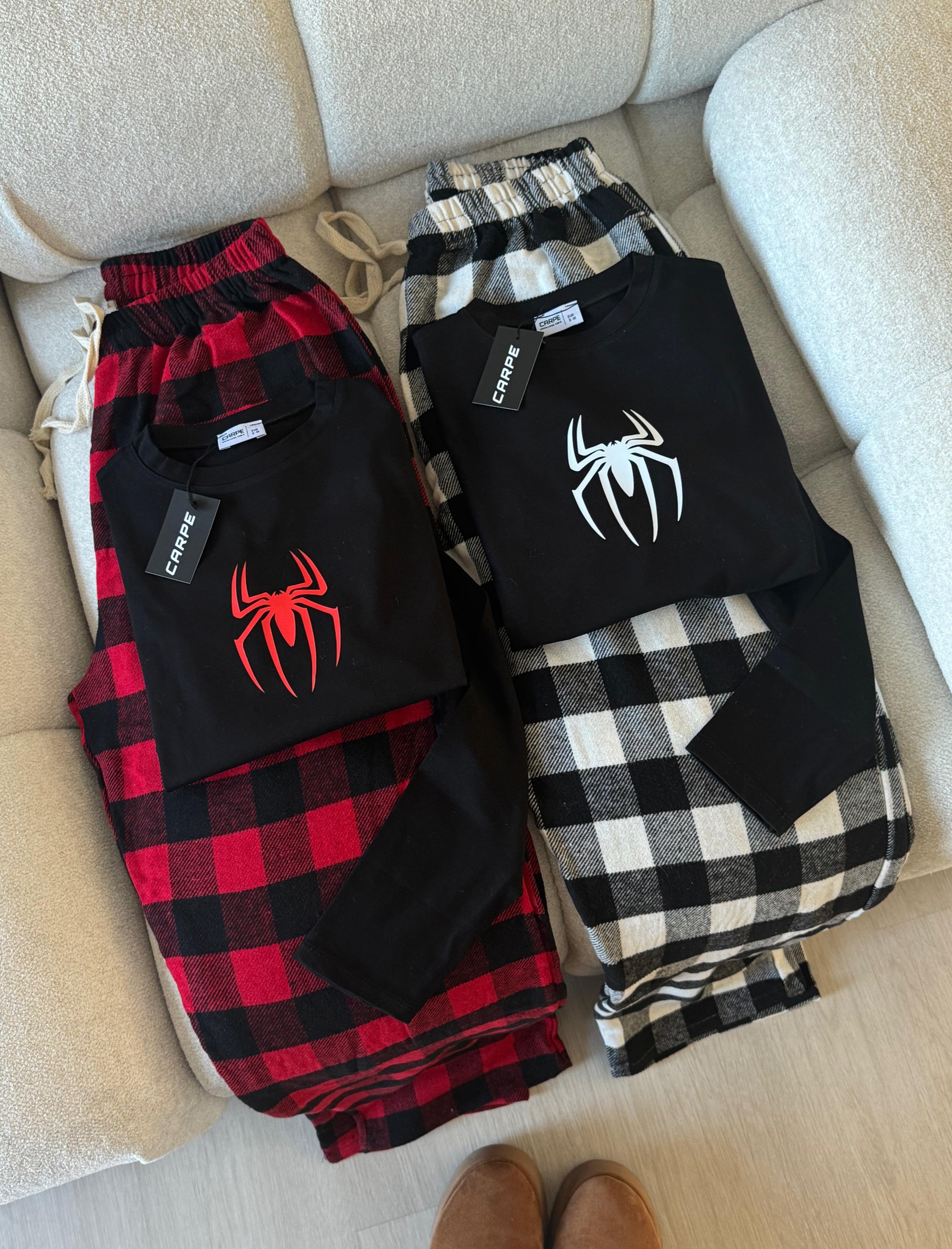 Kırmızı Siyah Ekoseli Thick Eşofman