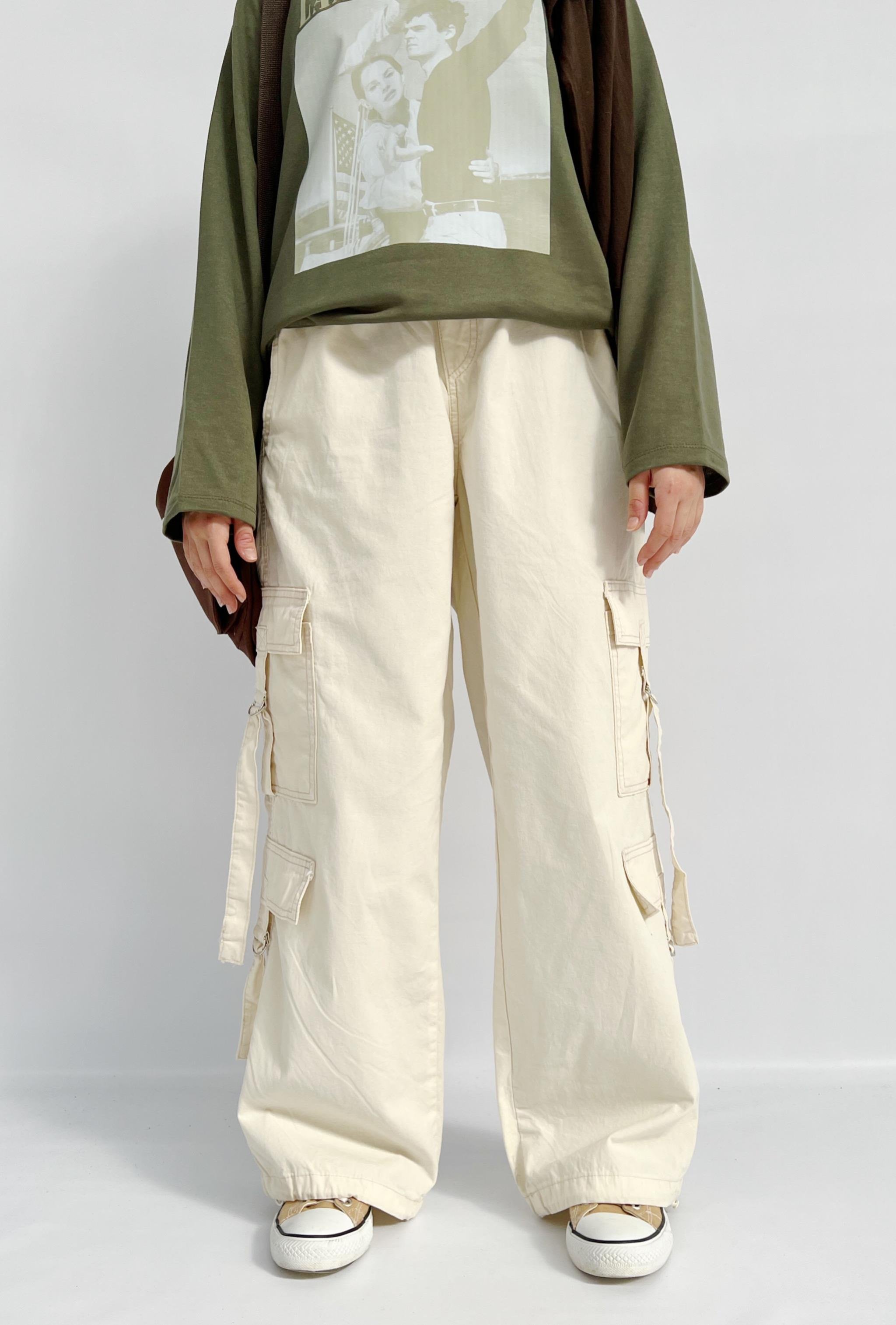 Krem Plenty Kargo Cep Pantolon